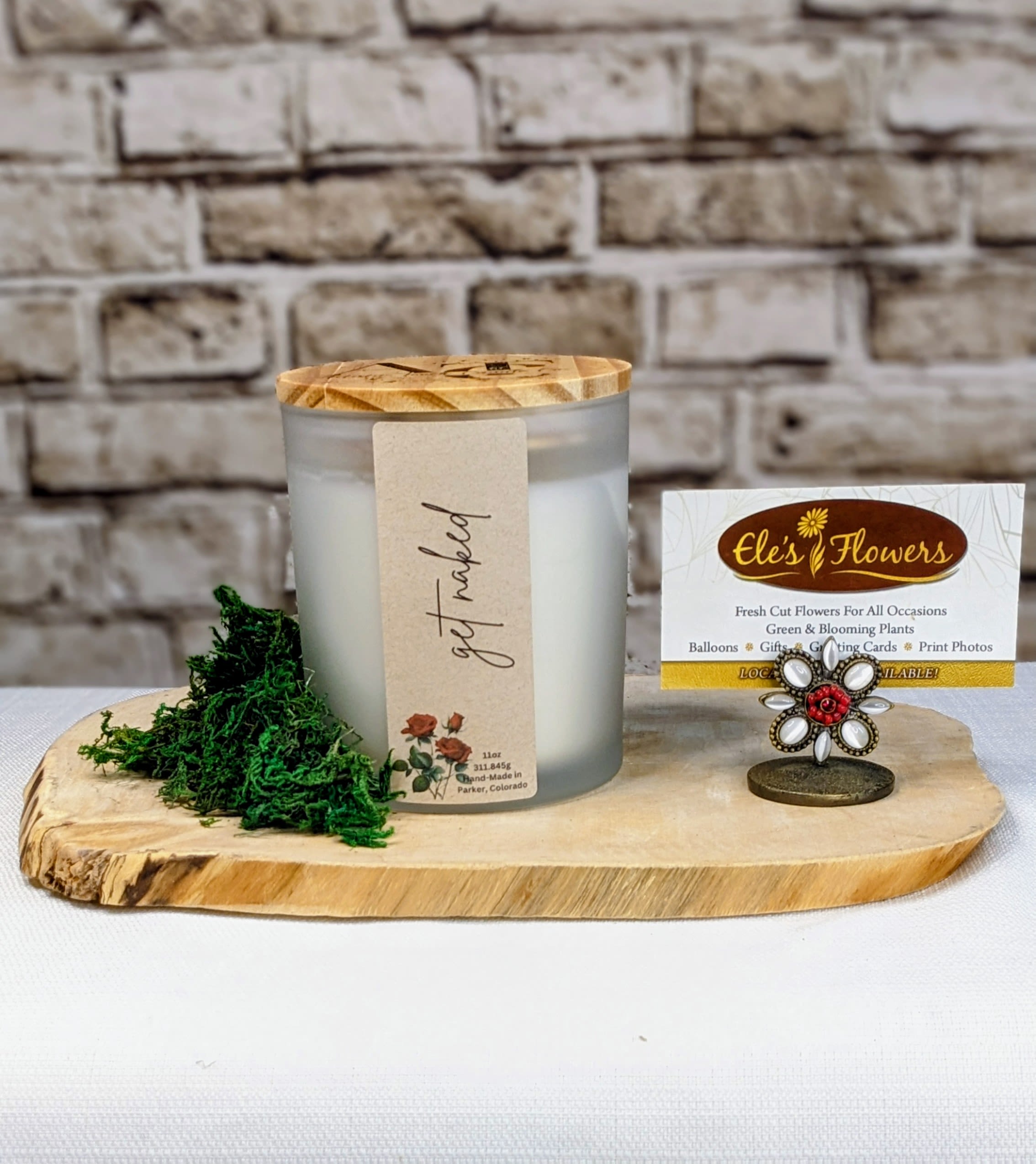 Get Naked - Candle - Embrace your inner wild side with Get Naked candle! Let the enticing scents of peach, raspberry, cinnamon, orange blossom, sandalwood, and Egyptian musk fill your space with irresistible aroma  11 oz candle handmade with clean soy wax blend and a crackling cedar wood wick. Burns for up to 60-80 hours.  artistictouchcandleco.com