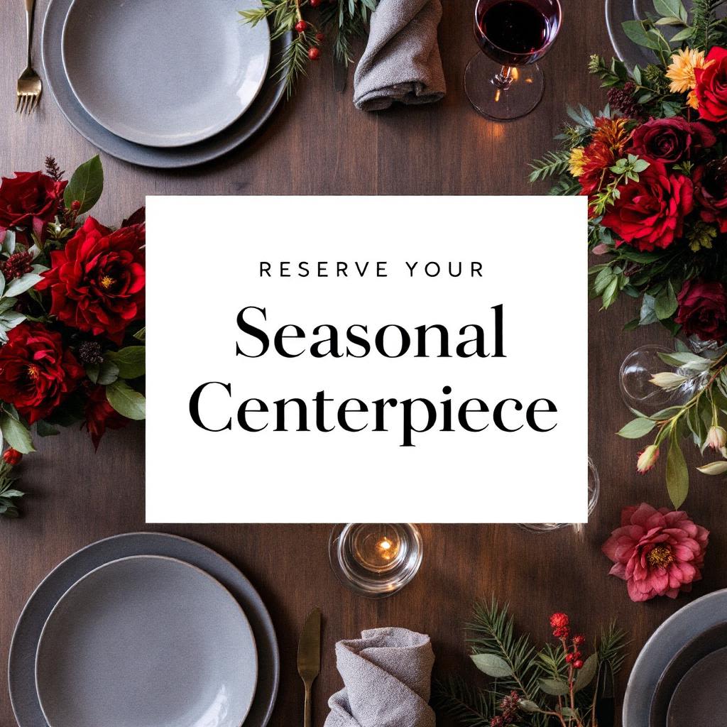 Seasonal Winter Table Blooms  - A modern, winter-inspired arrangement designed to elevate the table with seasonal blooms and refined texture. Perfect for gatherings, hosting, or everyday elegance. TO ACCOMMODATE DESIGN PREFERENCES OR A SPECIFIC BUDGET, PLEASE CALL US DIRECTLY AT (915) 335-4293 OR NOTATE IT IN THE FLORIST’S INSTRUCTIONS SECTION DURING CHECKOUT.
