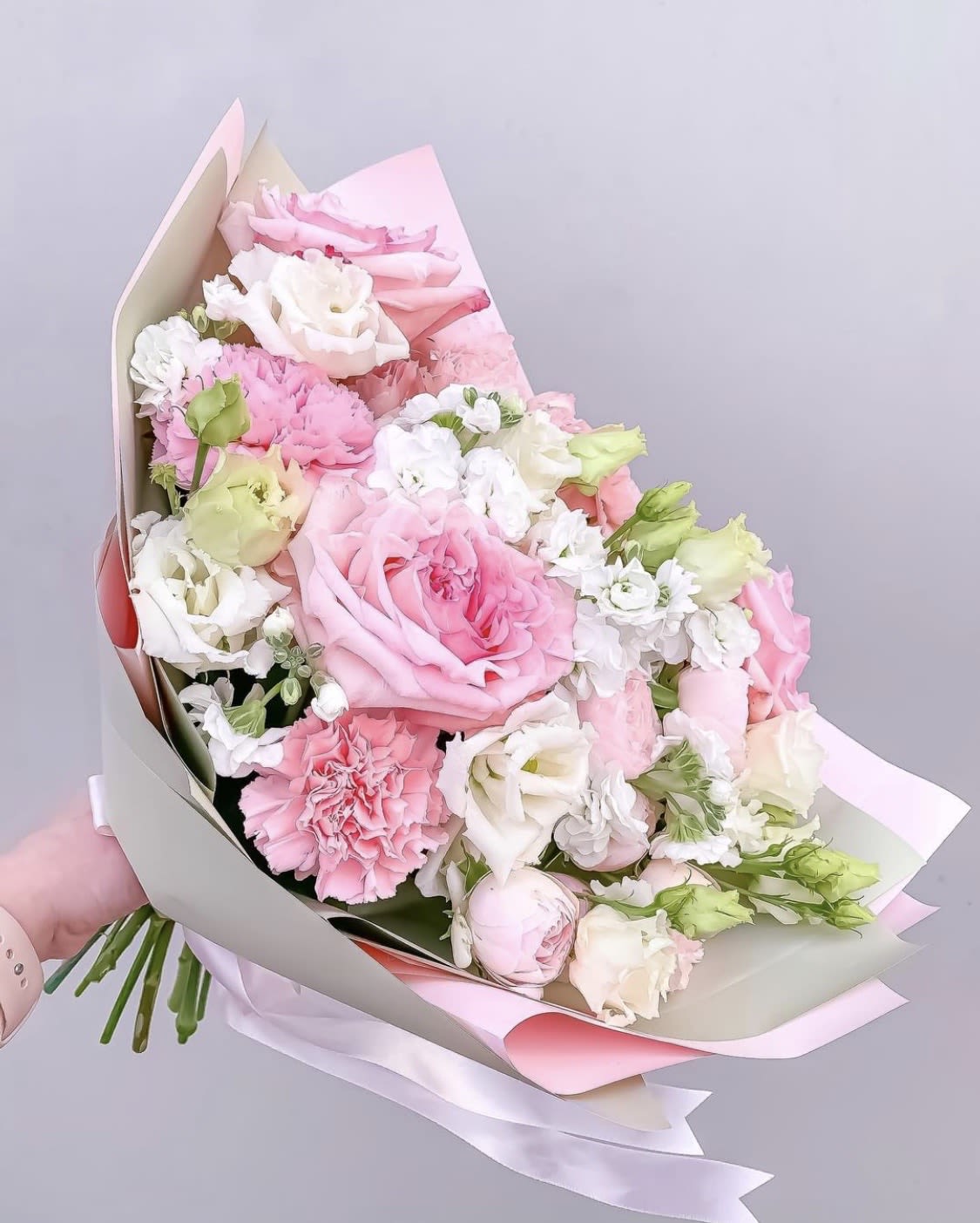 № 444 - Pink and white colors bouquet 