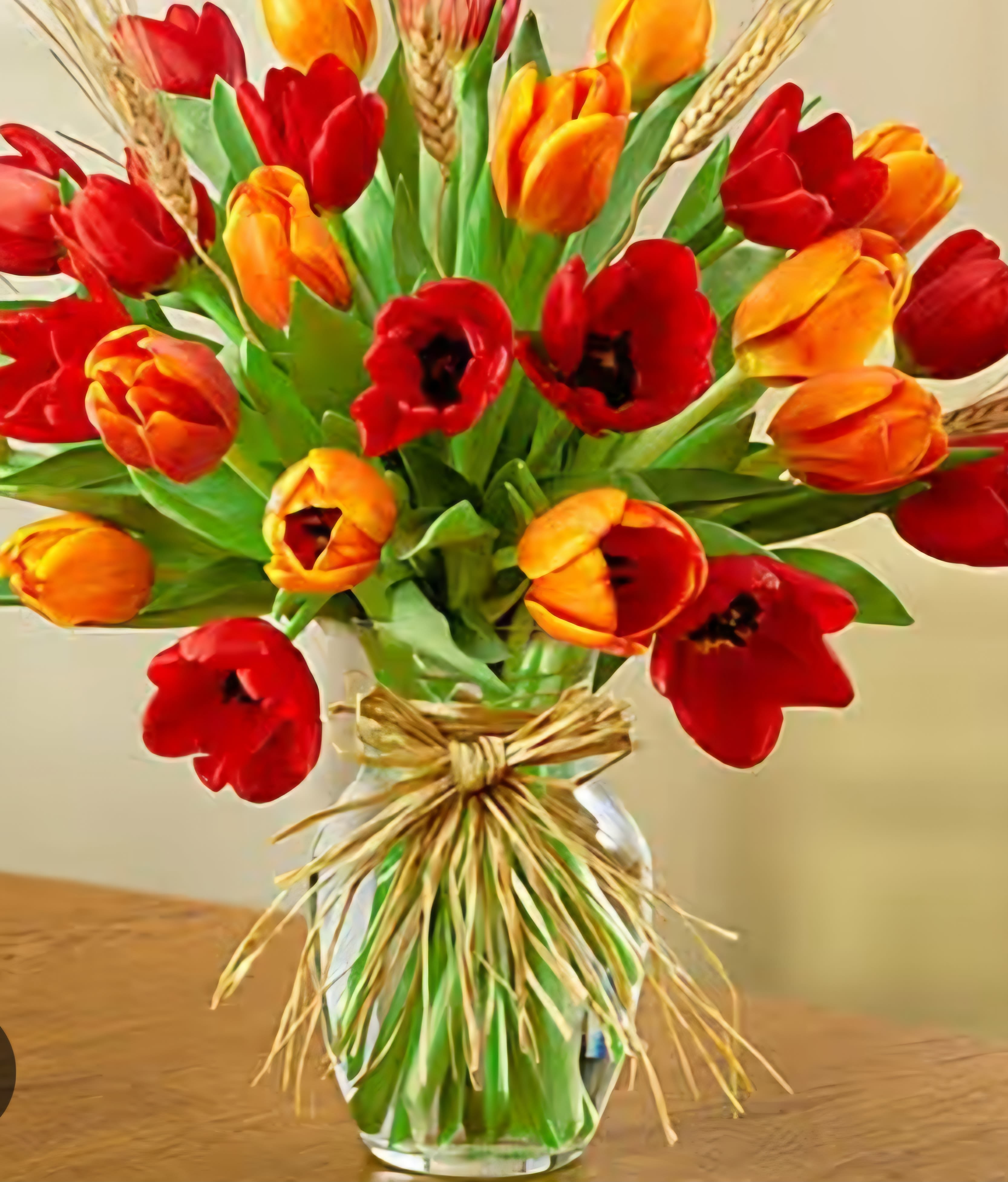 Fall tulip - Fall tulip  Mixed color tulips in a vase 10 mixed color tulips in a vase-$39.95 20-$59.95 30--$79.95 shown  The meaning and symbolism of the Tulip flower is deep love. The most known meaning of tulips is perfect and deep love. As tulips are a classic flower that has been loved by many for centuries they have been attached with the meaning of love. They're ideal to give to someone who you have a deep, unconditional love for, whether it's your partner, children, parents or siblings. Fall tulip  #falltulip #fall #Tulips  #birthday  #get well Fall tulip  