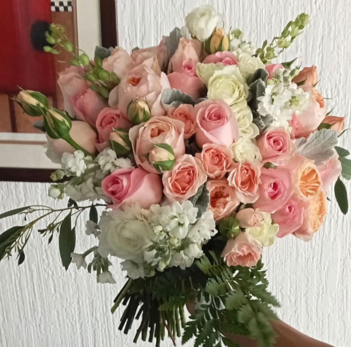 Blush Whisper - Premium flower arrangement highlighting fresh blush roses, mixed pastel blooms created for elegant celebration flowers in a soft garden floral style, carefully crafted with professional attention.