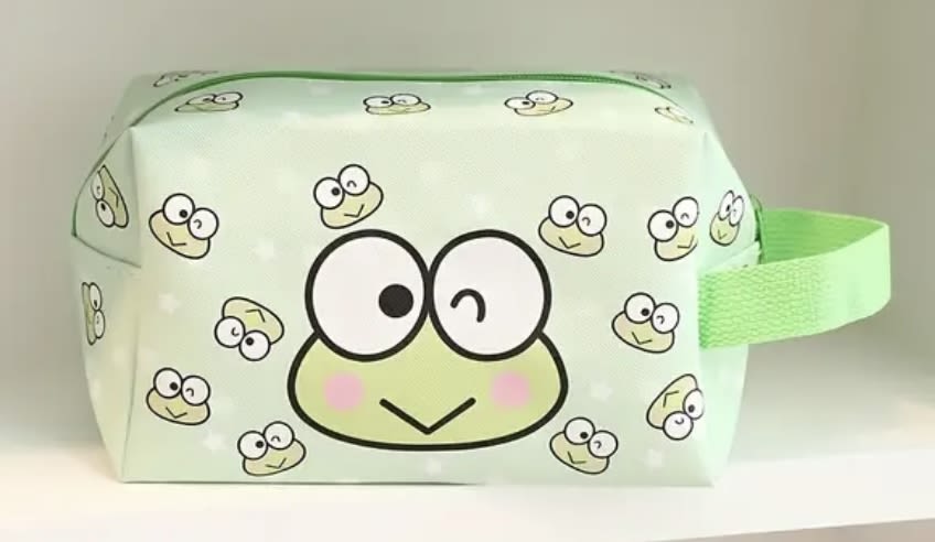 Keroppi Pencil Bag  - medium size bag  hello kitty friend 