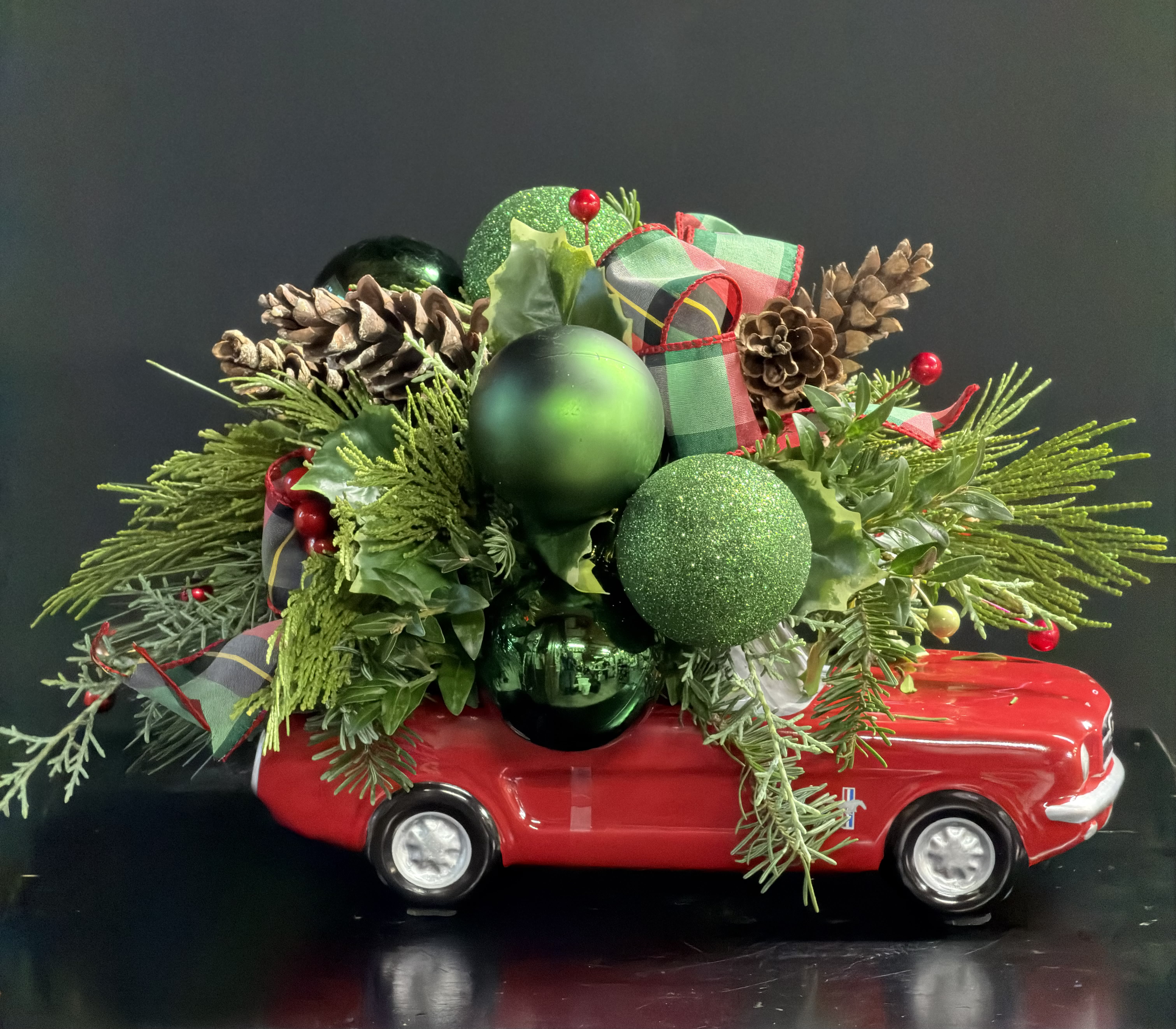 Cruising into Christmas  - Adorable arrangement for a man or anyone who loves cars!