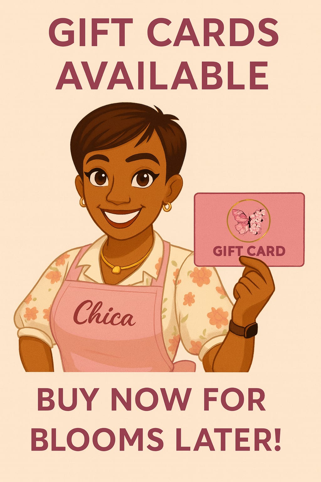 Gift Card @ Party Chica Blooms - Surprise someone special with the beauty of fresh flowers — whenever they want them! Buy now, bloom later!