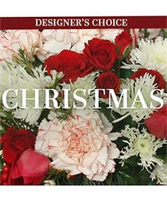 Holiday Designer's Choice - Fresh holiday arrangement with Evergreens and Fresh Flowers