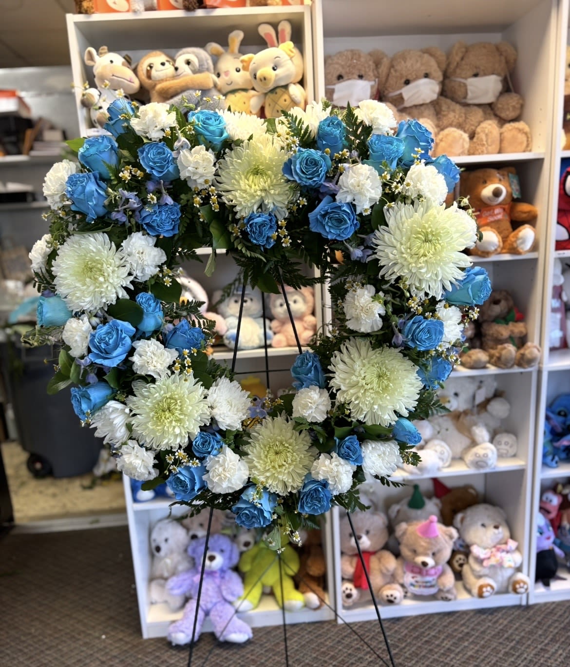 Baby Blue Sympathy Heart  - 24inch heart includes  Input banner message on notes from the florist /special instructions