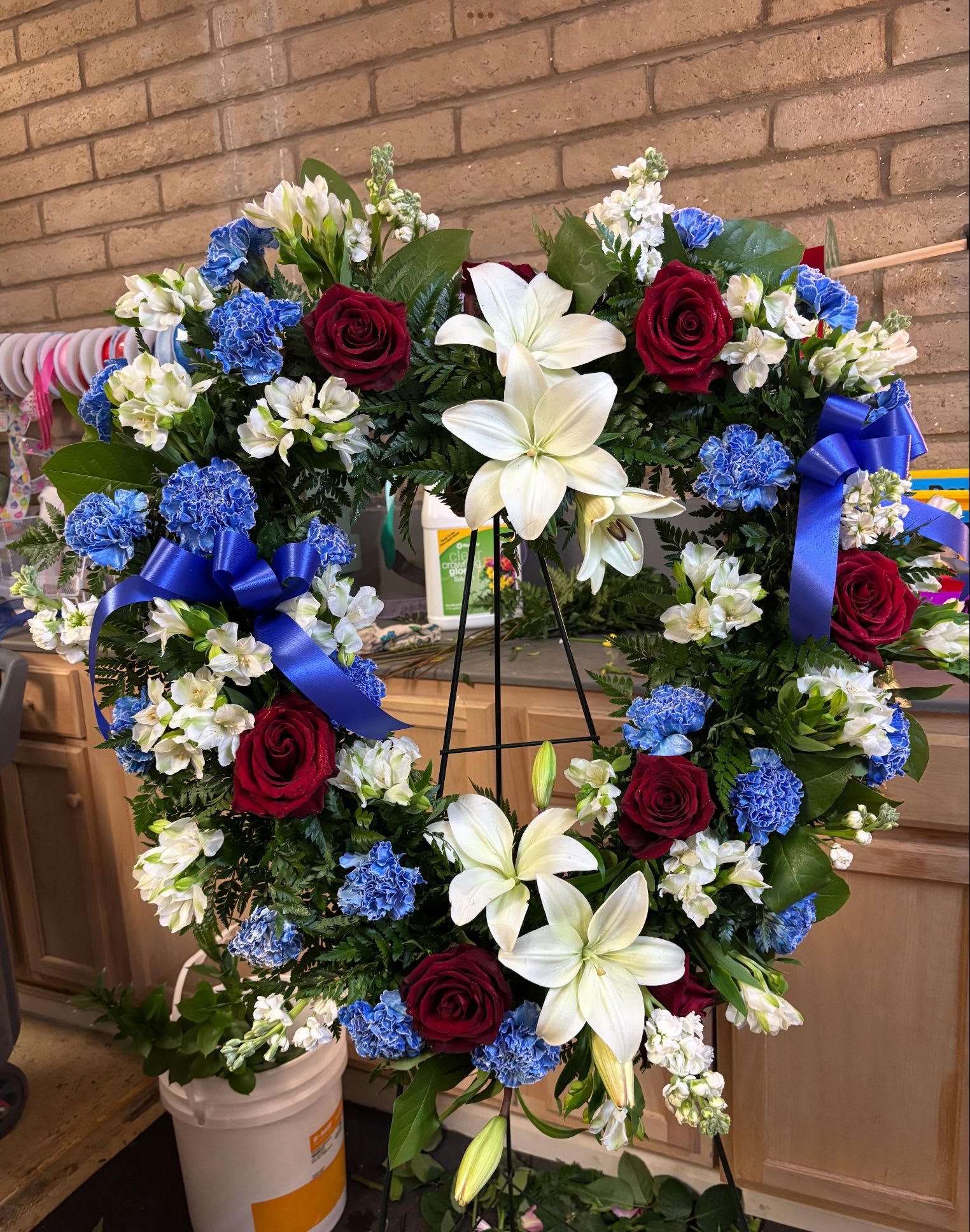 Floral Heart  - 24 inch  floral heart with banner Type message on banner on not for florist 