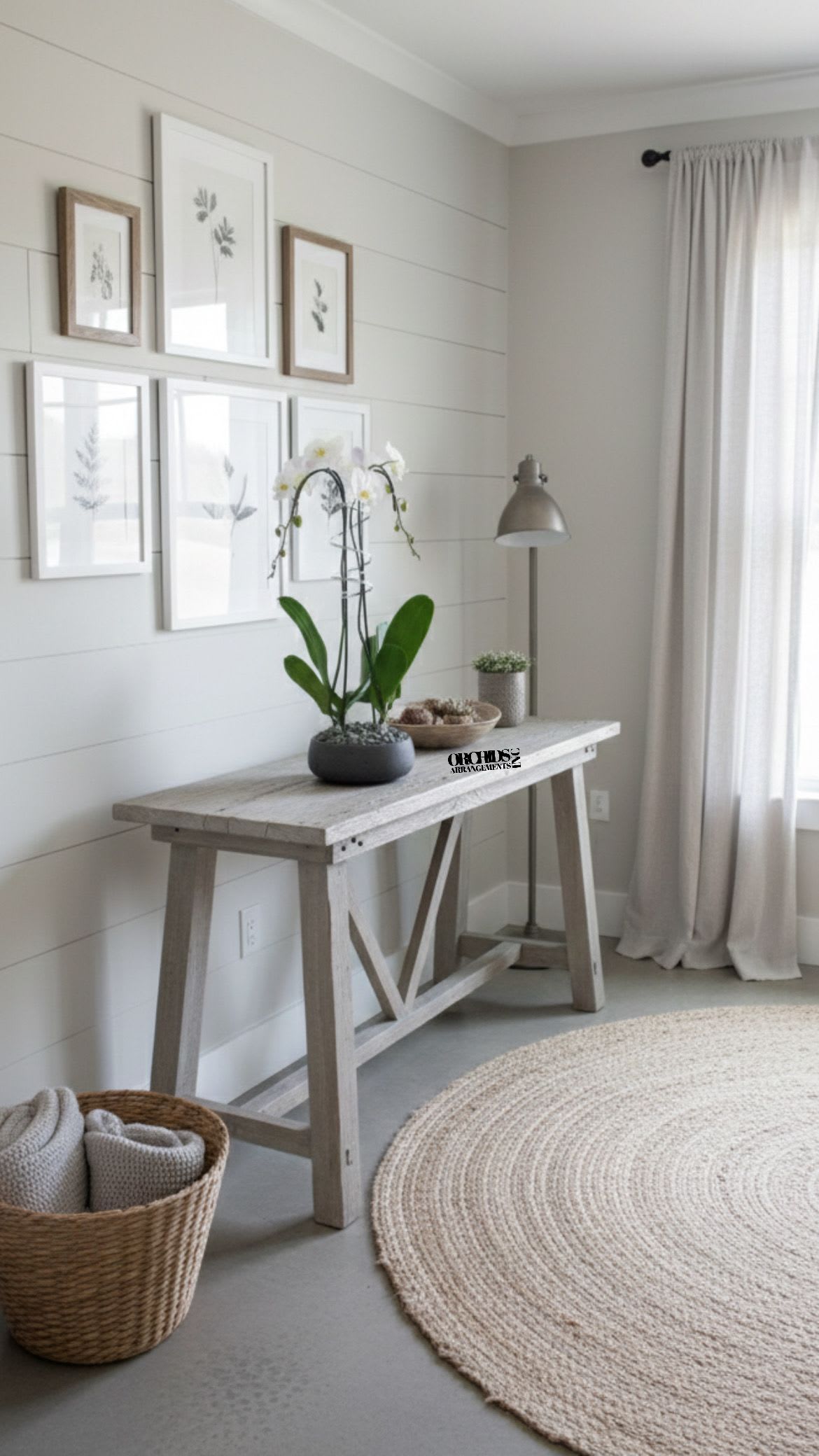 Same Day White Cascade Orchids - A high quality Double white orchid arrangement with a vase 8.5" D X 3" T. An orchid arrangement flower deliver for any occasion design with fresh natural real beautiful Phalaenopsis cascade orchid plant minimalist decor. 