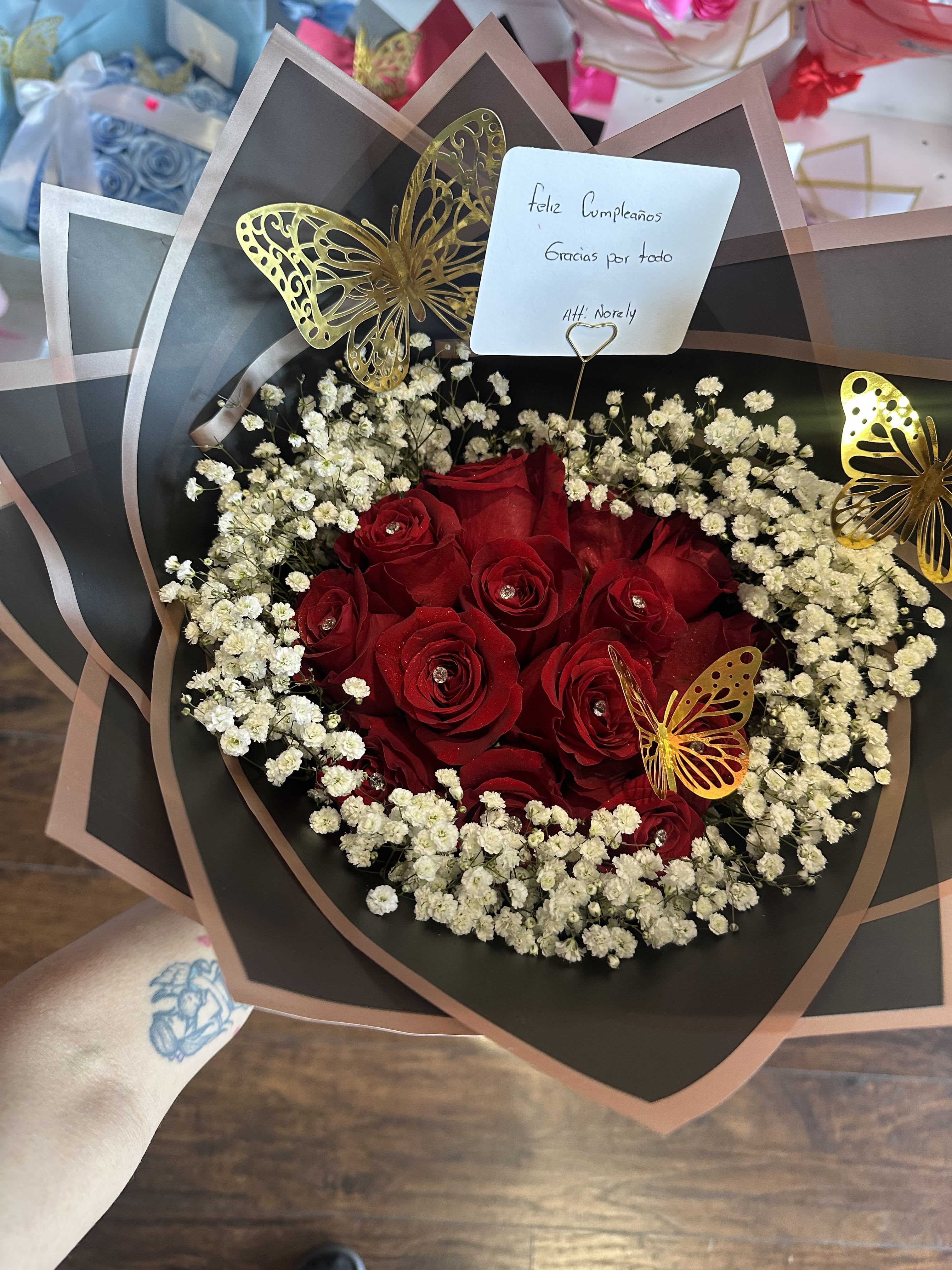 bouquet of natural roses - bouquet with 12 natural red roses