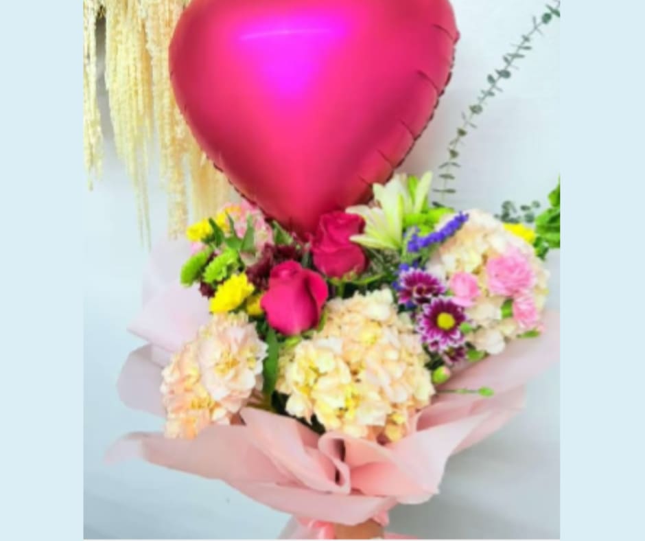 Green Rose - Beautiful colorful bouquet with various types of fresh flowers, perfect for bringing joy and vibrance to any special occasion. 