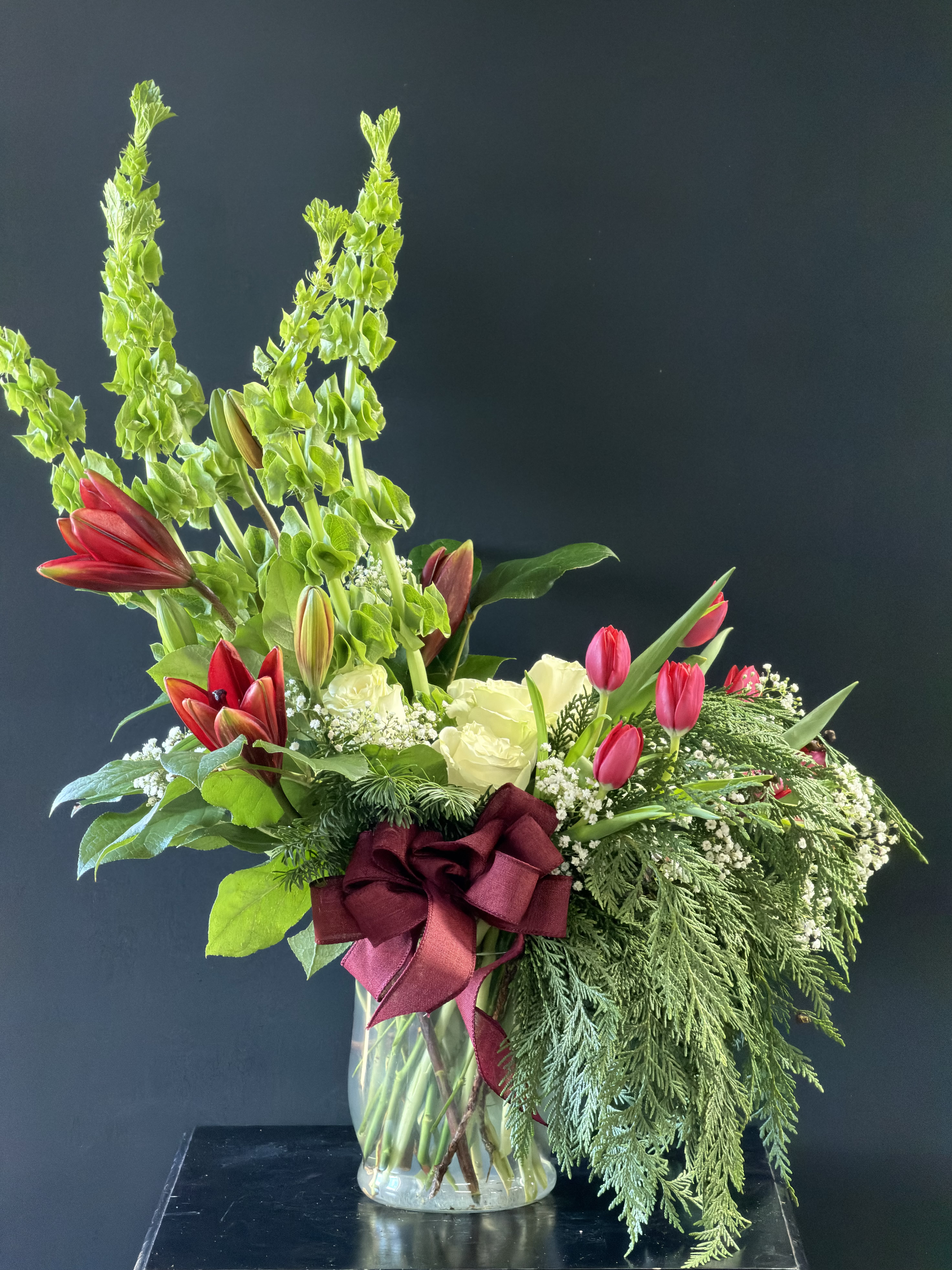 Winter Bells - A creative and fresh holiday bouquet.