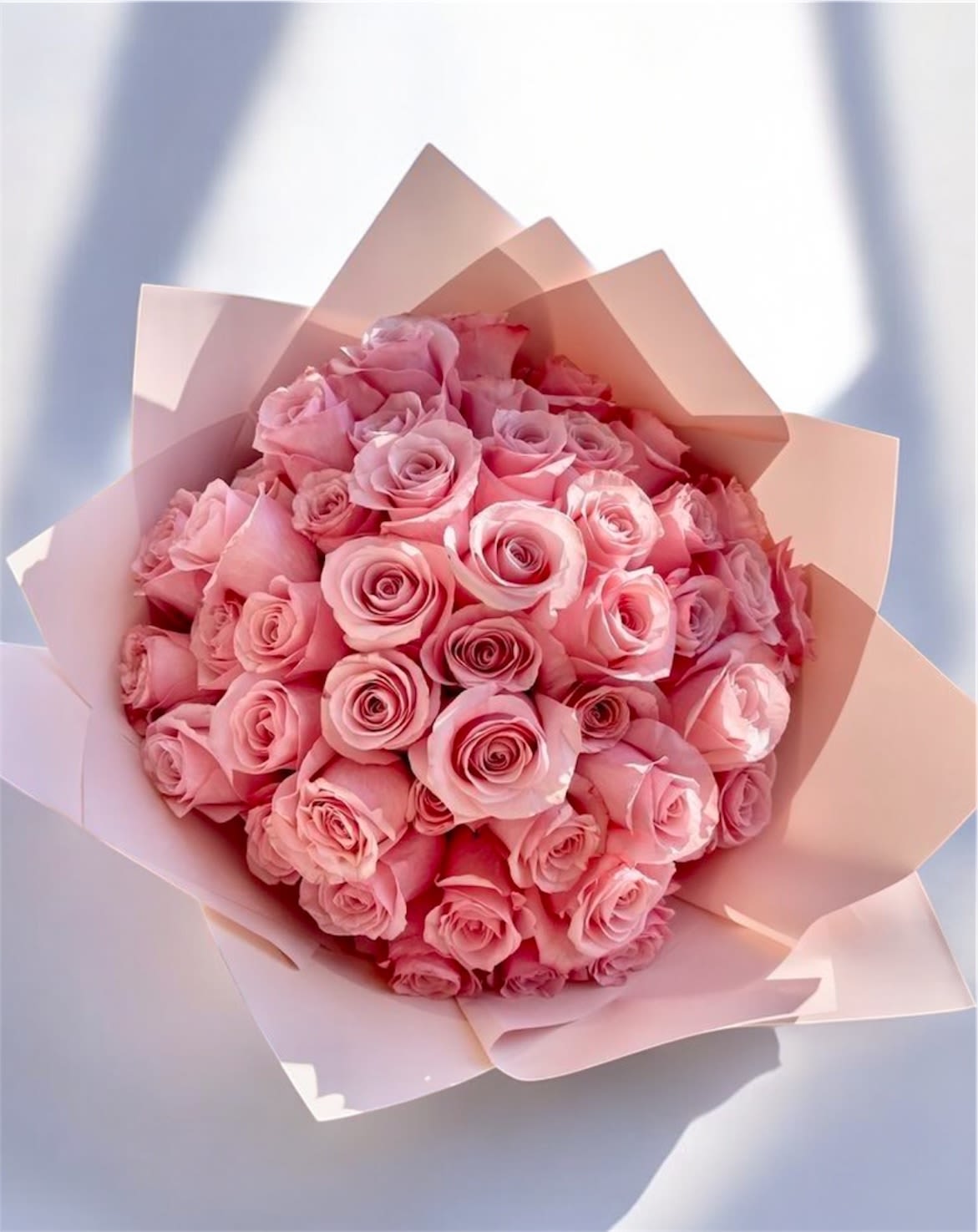 Pink Valentine Roses  -  White Rose Bouquets • 1 Dozen (12 stems) • 2 Dozen (24 stems) • 3 Dozen (36 stems) $6 per stem Greenery add-on: +$8