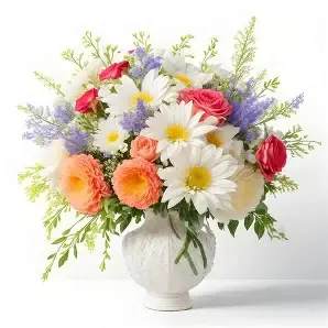 Floral Fusion - A unique blend of different flower types, colors and textures, creating a captivating visual display.