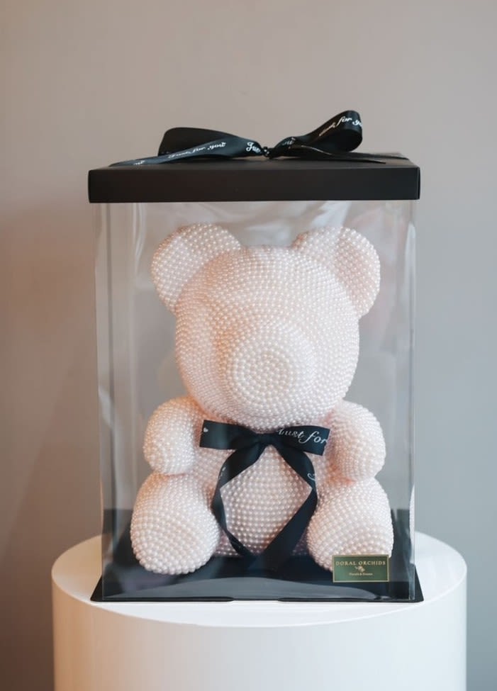 Pearl Teddy Bear 14" tall  - Pearl Teddy Bear 14" tall - light pink. Comes with the gift box.