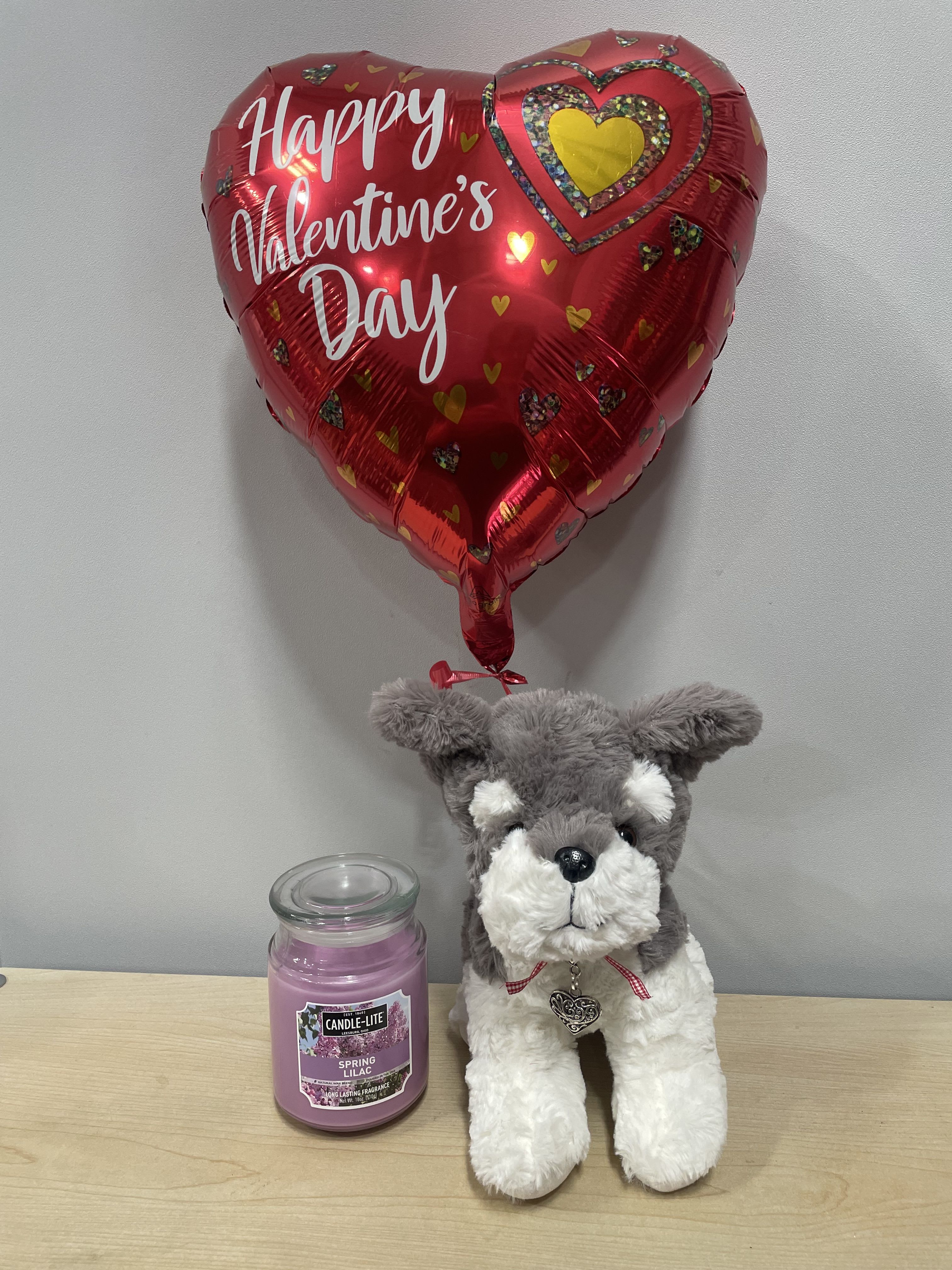 Valentine Scottie &amp; Candle Trio - As shown 