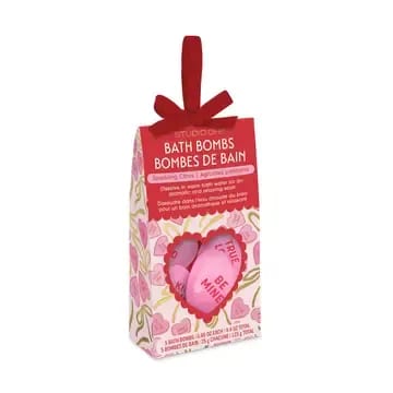 Studio Oh! Bath Bomb Sweethearts - Sparkling Citrus Bath bombs, a great add on to any Valentine's Day arrangement.