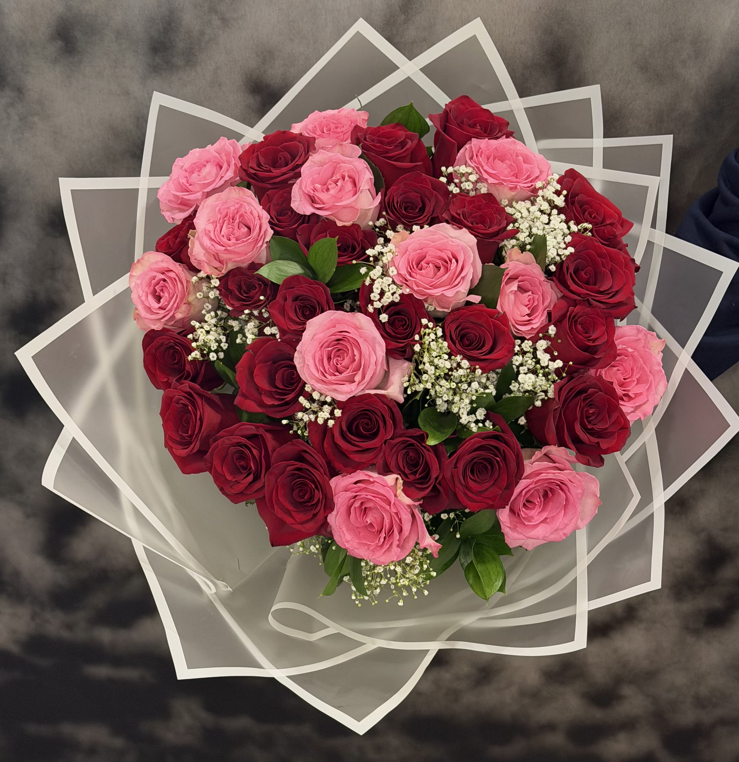 Bloom36 - 36 Roses: 24 Red and 12 Pink roses bouquet