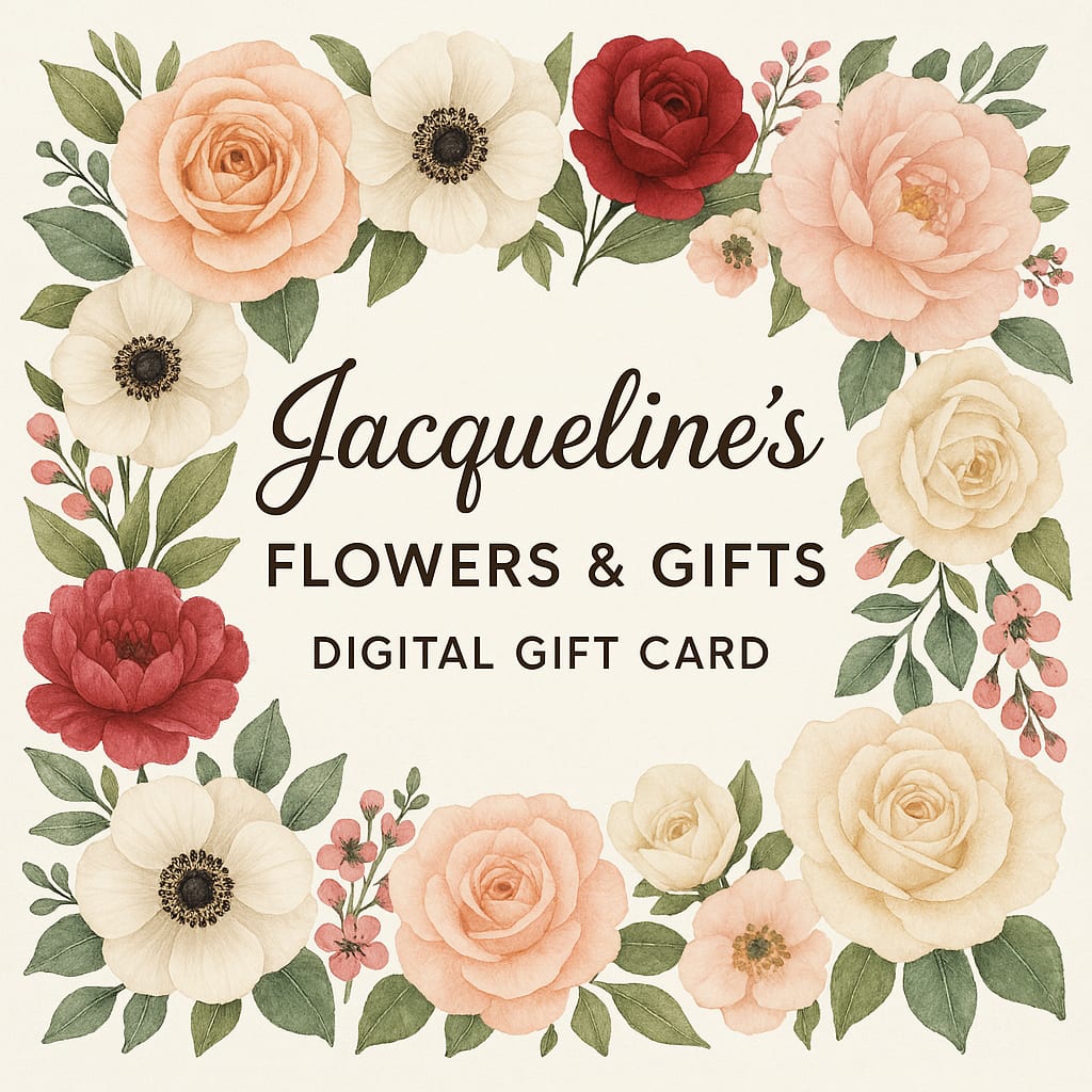 Gift Card -  Not sure which blooms will make their heart flutter? Or maybe you're unsure of their floral style? Let them pick the petals that speak to them—send a digital gift card instead! Redeemable online or in person, it's the gift of choice wrapped in beauty.
