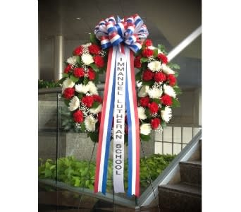  30 INCH RED WHITE AND BLUE WREATH  [TT-ANC2] -  As Shown : TT-ANC2  