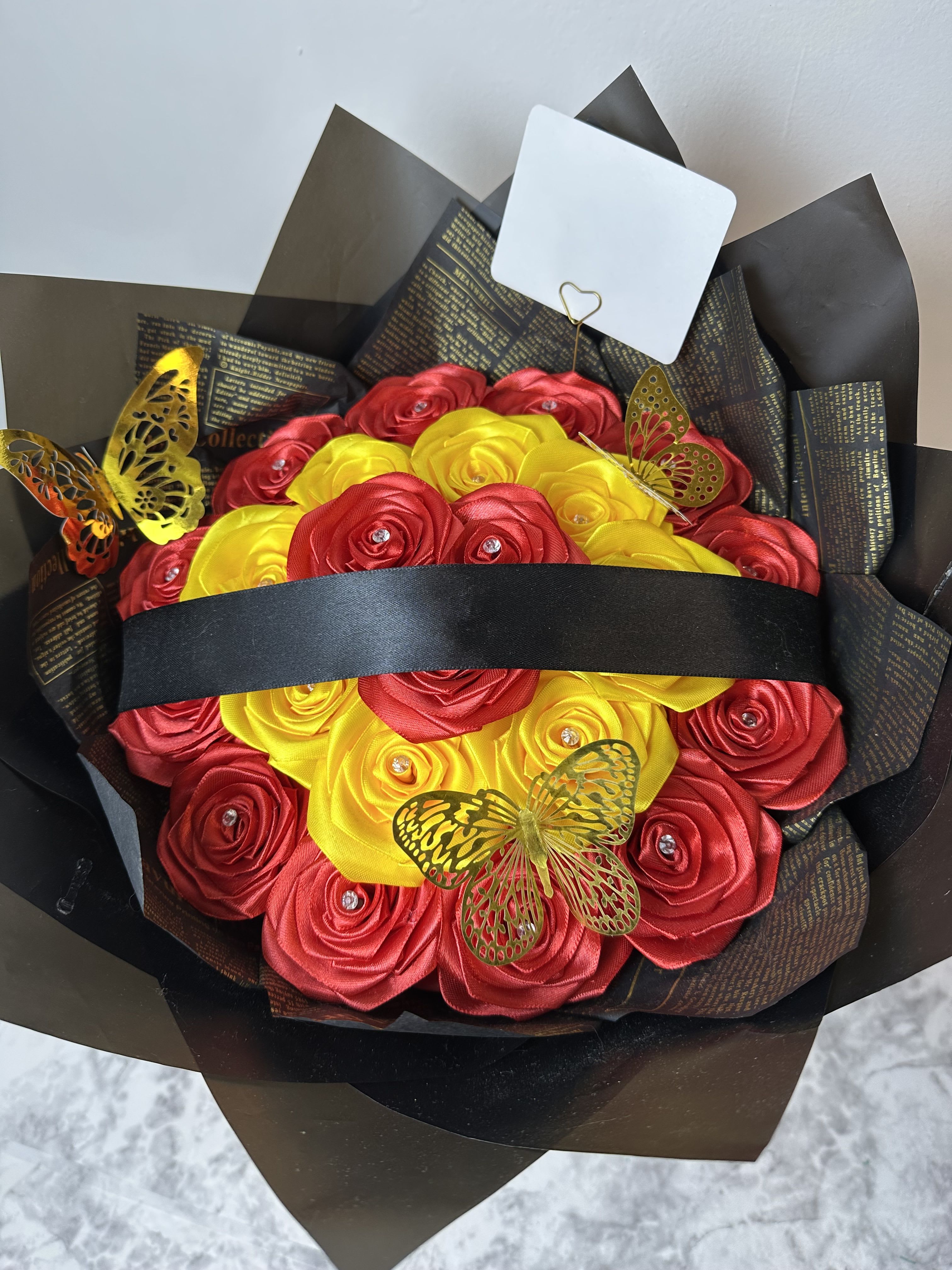eternal bouquets - everlasting bouquets with red and yellow roses