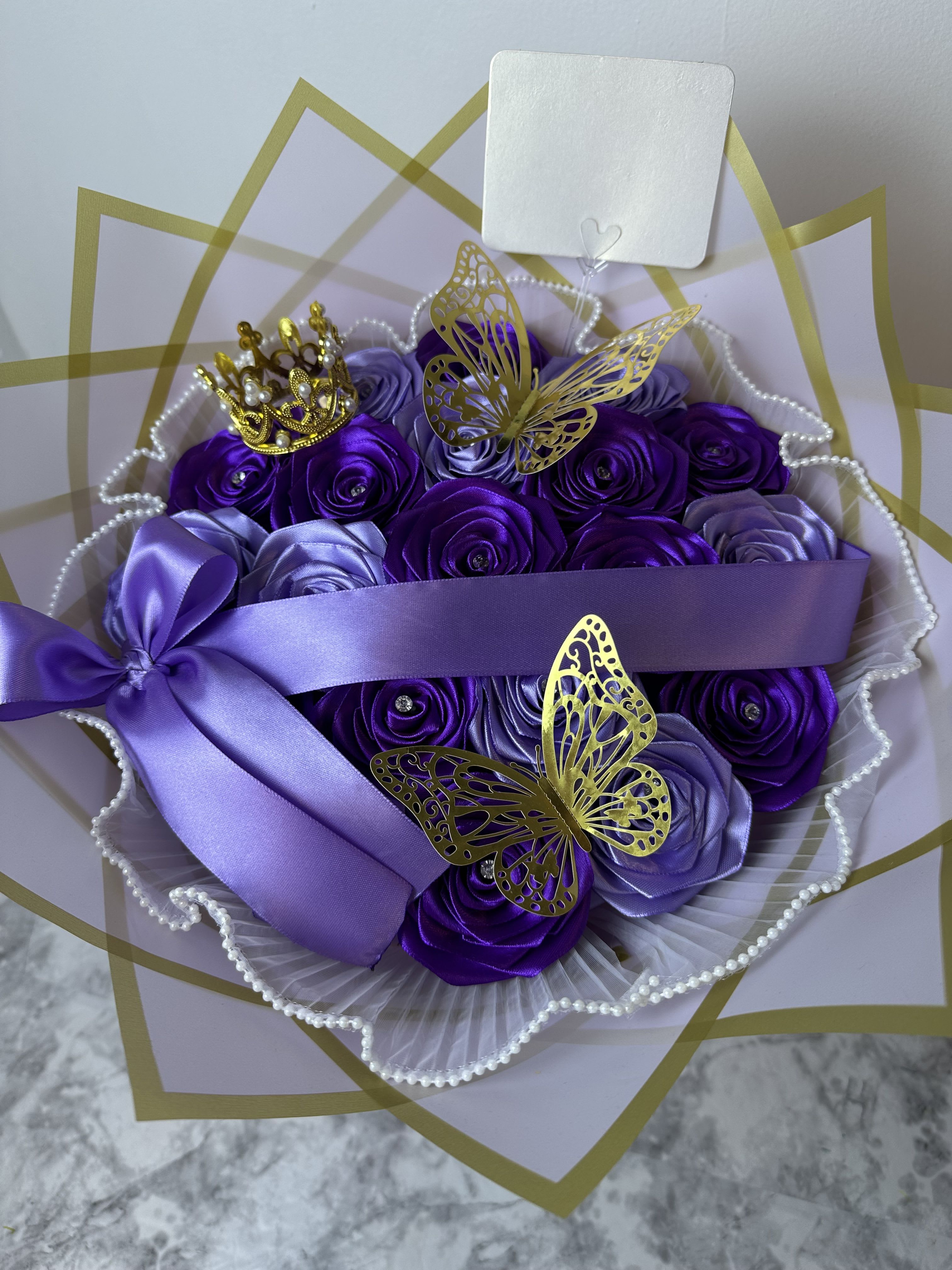 Eternal bouquets purple - Eternal bouquets with purple roses in different shades with a personalized message