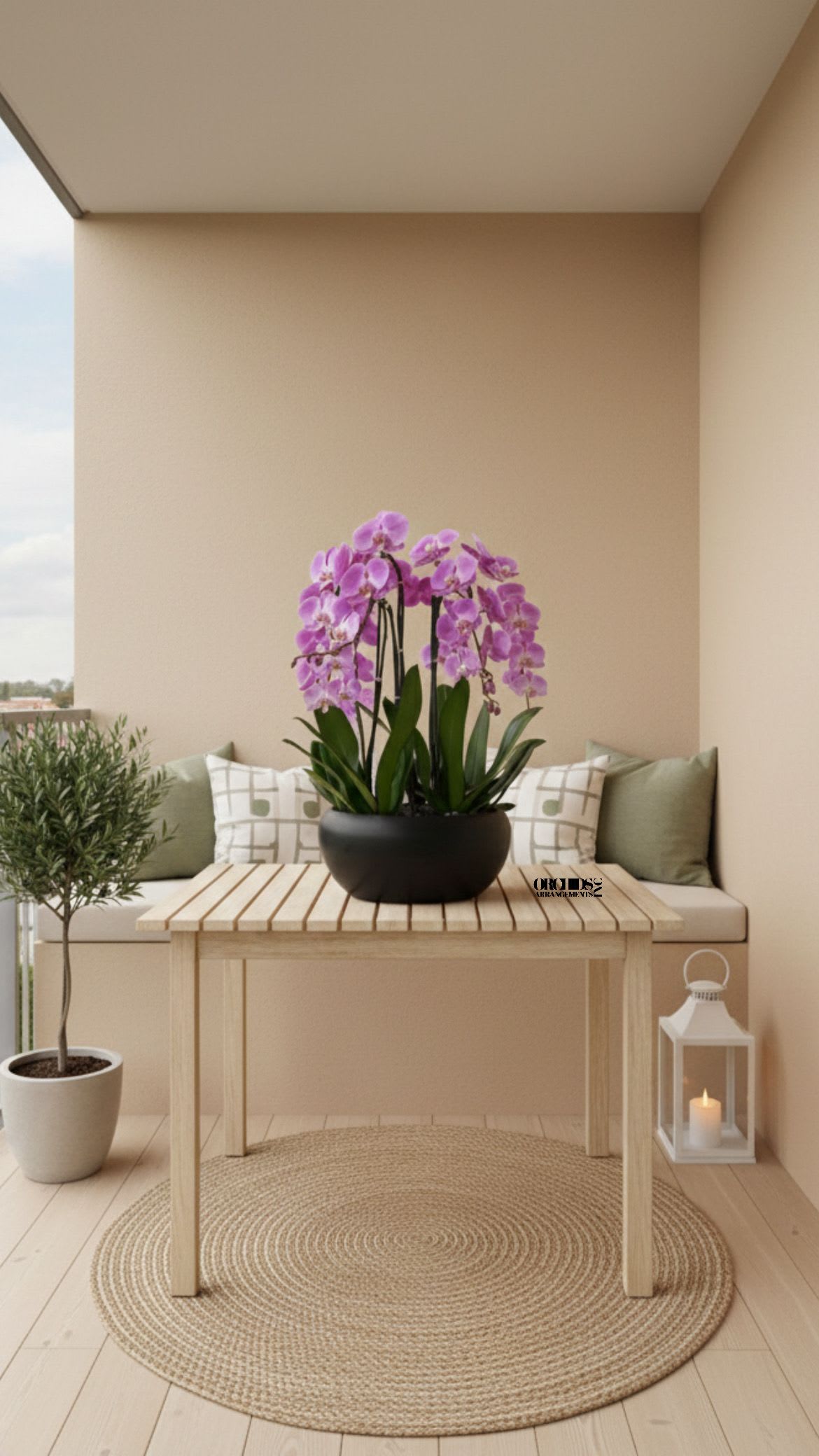 Same day Pink Orchids Flowers - A high quality Fourteen pink orchids arrangement with a vase 15" D X 7" T. An orchids arrangement deliver for any occasion design with fresh natural real beautiful Phalaenopsis cascade orchids plants minimalist decor.