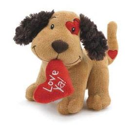 Plush Valentine's 'Love Ya' Pup - Plush 8" Brown Love Ya Puppy