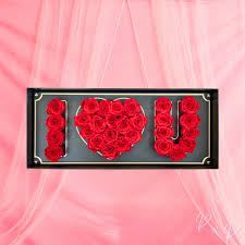 I LOVE U - I Love You — Rose Statement Arrangement  Say it without saying a word. This striking statement arrangement features lush red roses artistically designed to spell “I ️ U,” creating an unforgettable expression of love. Bold, romantic, and visually stunning, it’s the ultimate Valentine’s gesture — dramatic, heartfelt, and impossible to miss.  Designed to make a powerful impression, this arrangement is perfect for celebrating love in a big way and includes a handwritten message card to complete the moment.   A true show-stopper for Valentine’s Day and beyond.