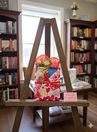 Blind Date with a Book Valentine's Day edition  - What's that you ask?  We wrap a romance novel, tuck in fun surprises, a little chocolate,  a cozy tea bag, and you have the perfect gift! You don't know what the book is and neither do they, all I can tell you is that it's a romance novel, and the rest is a surprise! Fun!! 