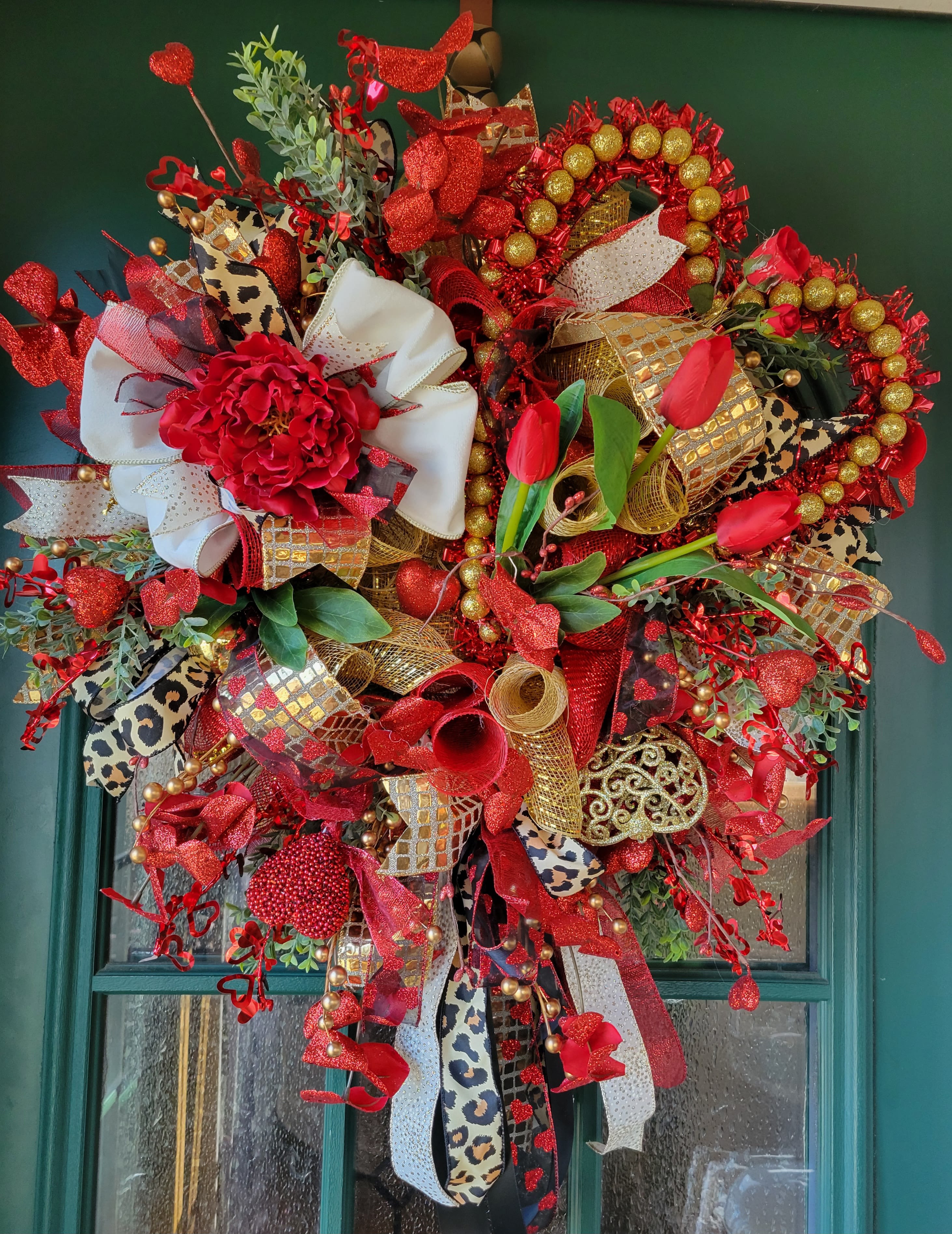 Trust My Heart Wreath - Bedazzled wreath of hearts  Only 1 in stock