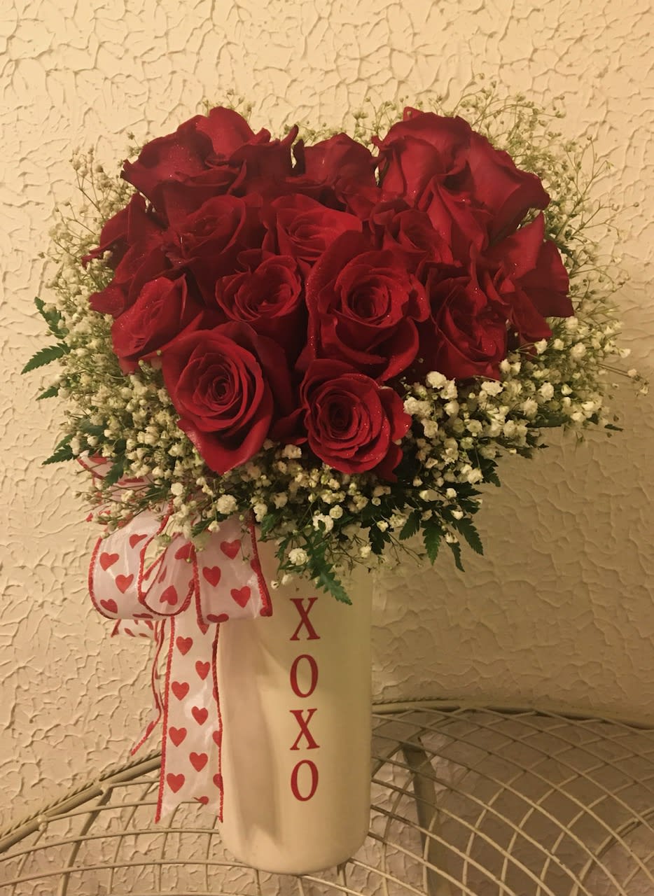 You are My Sweetheart - 24 Red Roses designed to resemble a heart