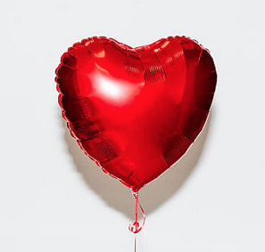 MB-Red Heart Balloon - Mylar
