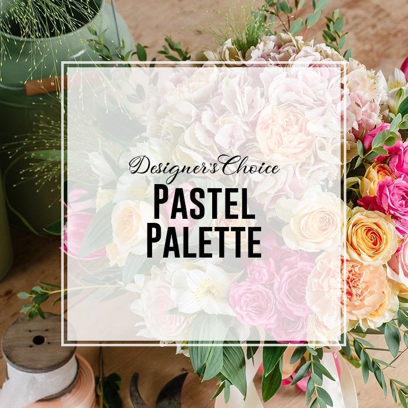 Pastel Palette Designer's Choice - Our enchanting "Whispers of Pastel" floral arrangement, designed to capture the soft and delicate essence of pastel colors. This exquisite arrangement showcases a beautiful selection of blooms that evoke the gentle hues of spring, creating a serene and elegant display.