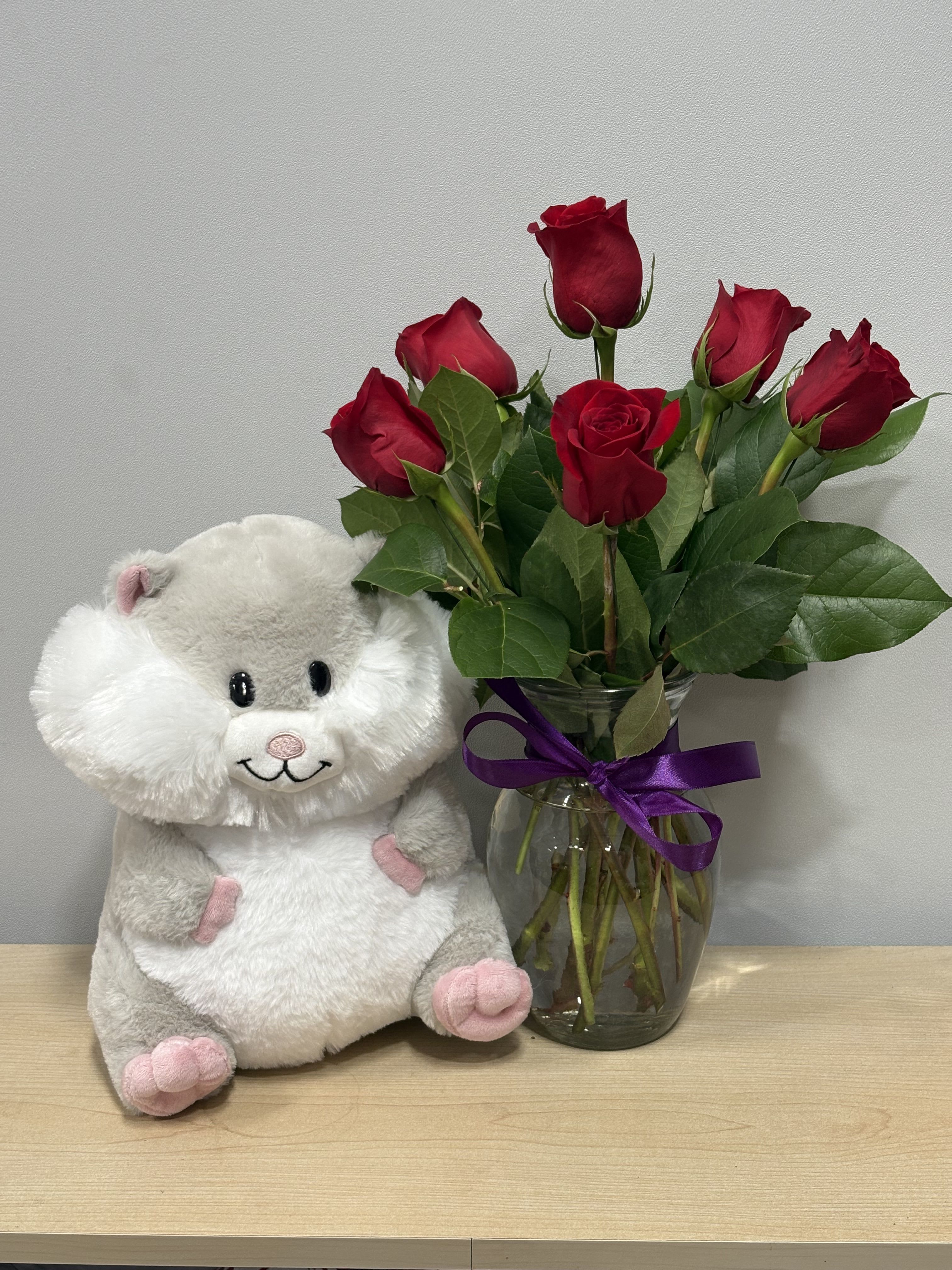 Red Roses &amp; Hammy Hamster - As shown 