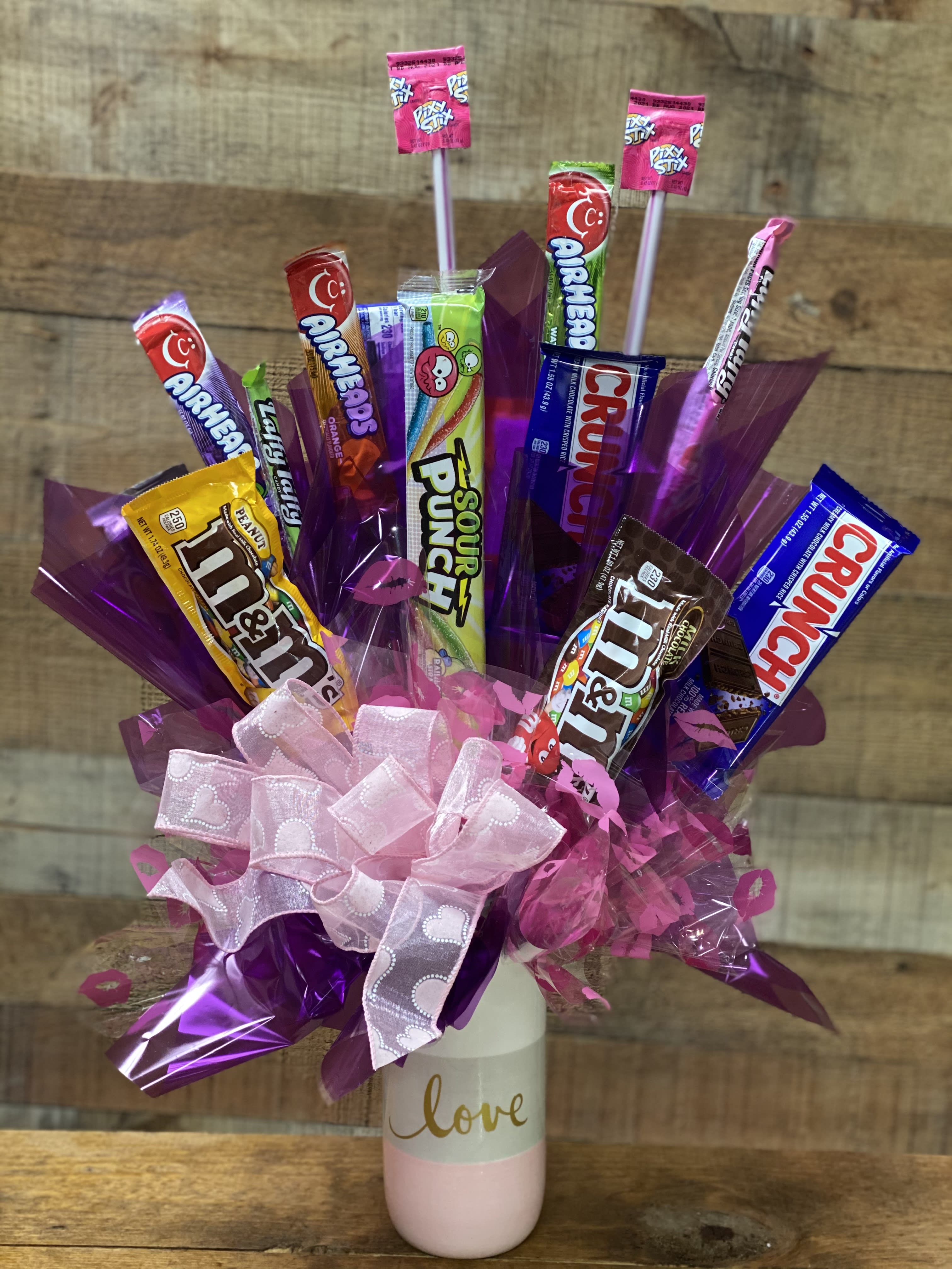 Sweet Love - This sweet treat has candy, candy and more candy designed in a keepsake "Love" container.  *Candy may vary