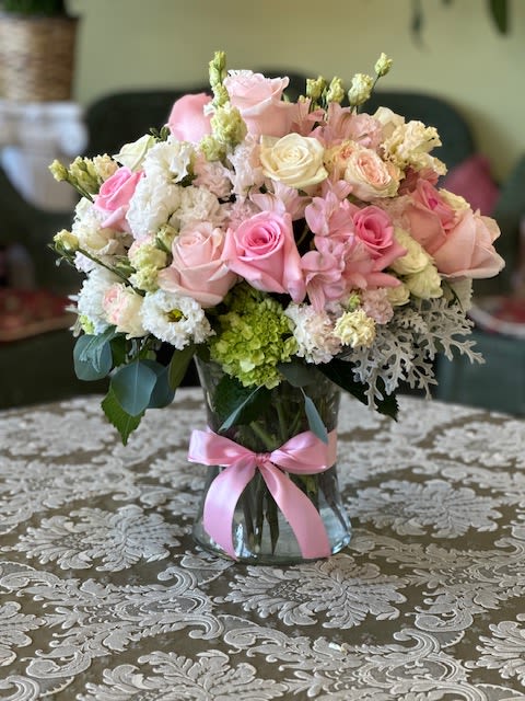 Love's Beauty - Roses, alstroemeria, lisianthus, spray roses, stock, hydrangea, eucalyptus