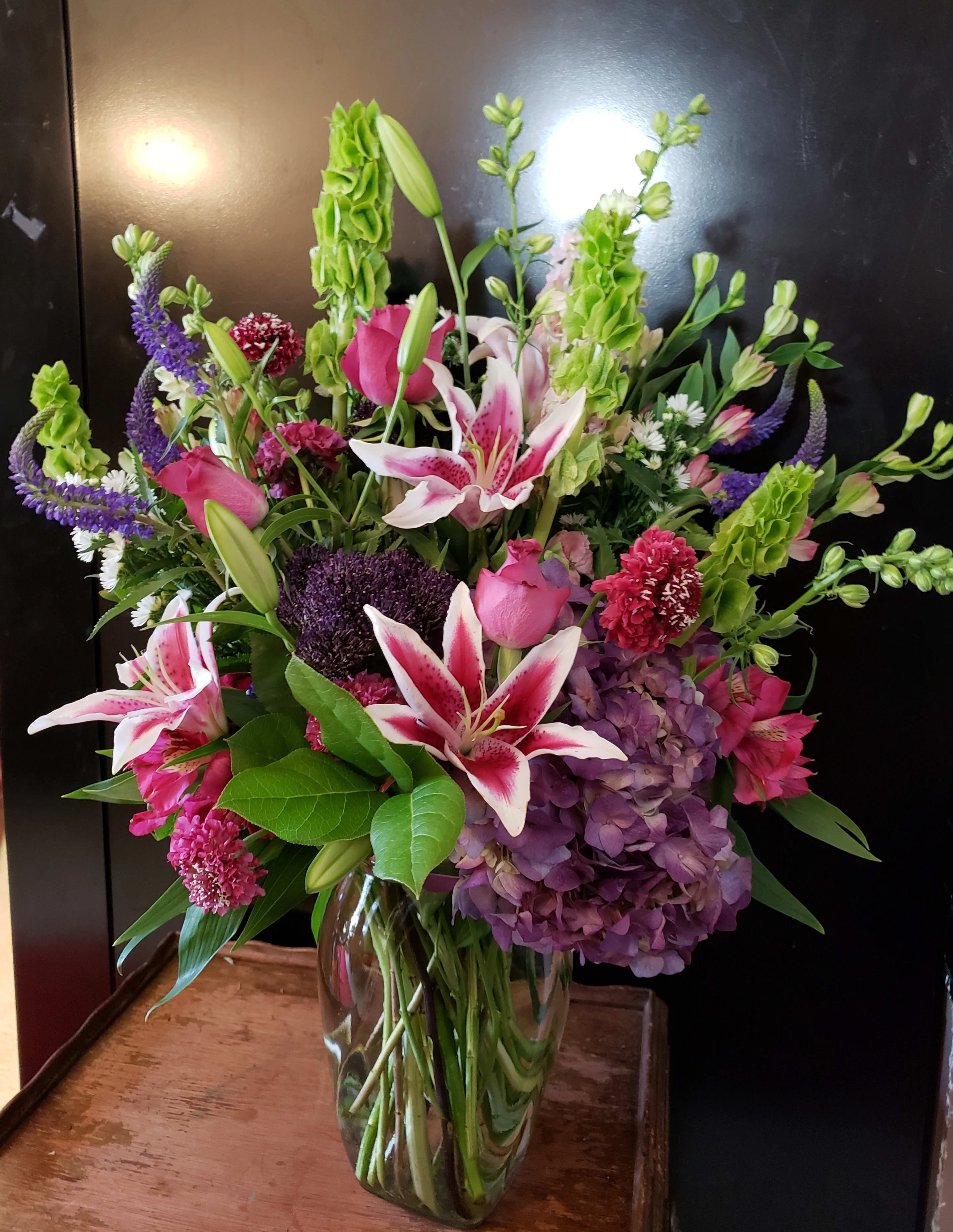 Stargazer Garden - Our freshest collection of 'Stargazer' lilies, bells of Ireland, hydrangea and more. Simply heavenly!
