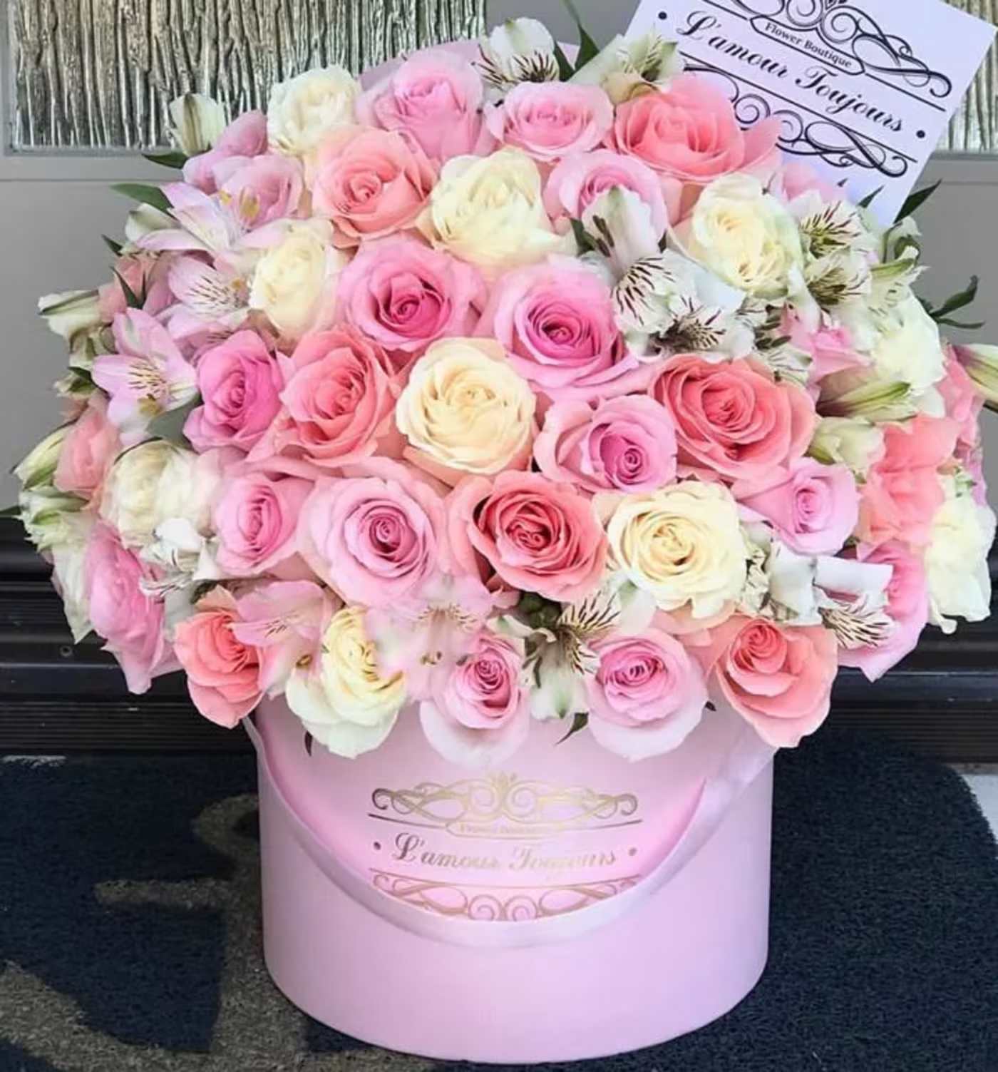 Anastasia's Signature Box - 75 Premium Roses  You can change the color of your Signature Box on the right!