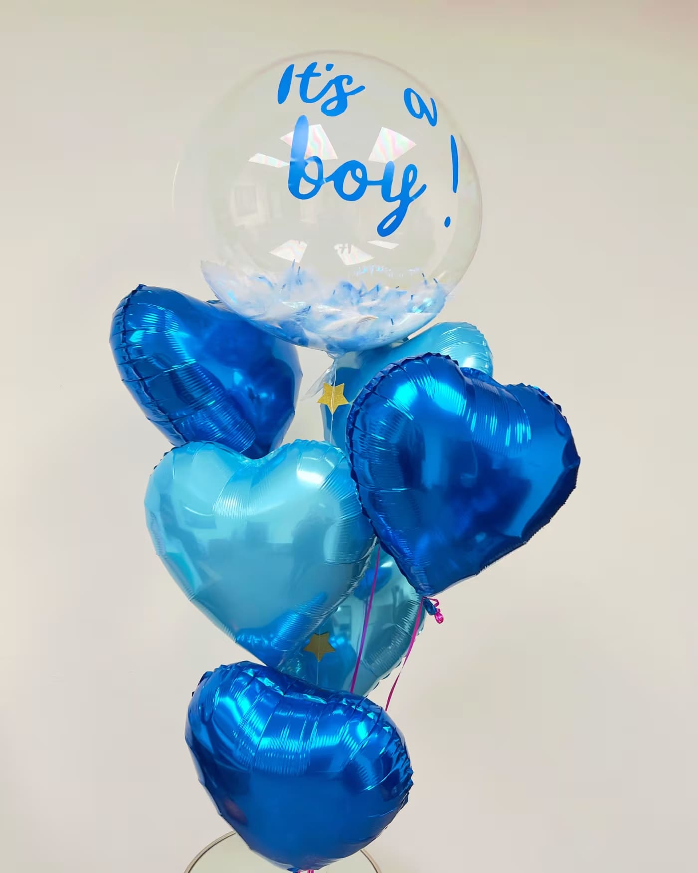 It's a boy balloons - jumbo It's a boy balloon and 6 blue heart balloons