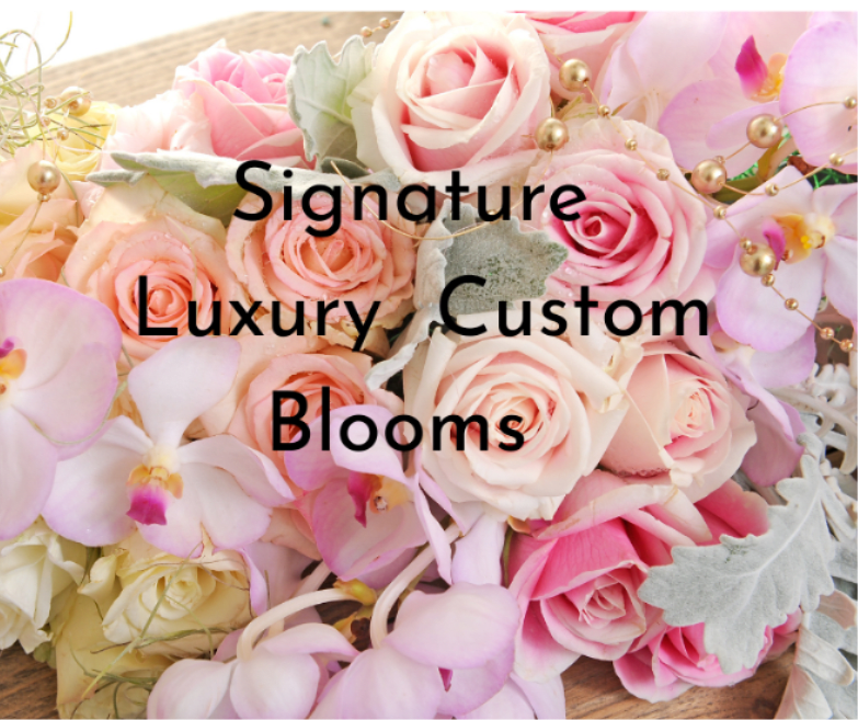 Signature Luxury  Custom  Blooms  - One-of-a-Kind Masterpieces Each flower has its own caricature, we carefully curate one-of-a-kind masterpieces. Lush, nature-inspired elements with a variety of shapes, colors, fragrances, and textures in our seasonal bouquets and arrangements.  Our custom design work combines the best flowers from a network of trusted suppliers, from all over the world.   Due to unusual issues with our supply chain, product availability changes frequently. IF YOU NEED A SPEFIC FLOWER PLEASE CALL so that we can check availably. Otherwise designers choice options, are at the discretion of the designer, thank you  If you need a specific color design scheme or floral variety, please call 781-861-1030
