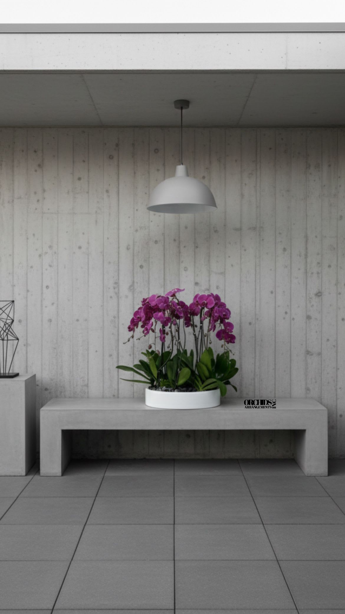 Phalaenopsis Purple Orchids Same Day - A high quality Sixteen purple orchids arrangement with a vase 19.5" D X 4" T. An orchids arrangement deliver for any occasion design with fresh natural real beautiful Phalaenopsis cascade orchids plants.