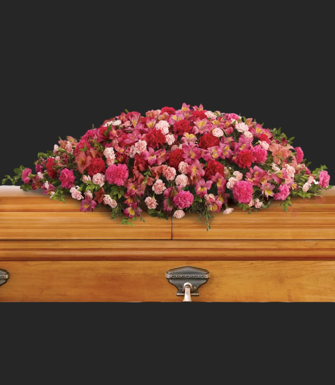 A Life Loved Casket Spray - As a tribute to a special person who has passed, this magnificent cascade of pink floral favorites is a radiant testament of profound and lasting love.  