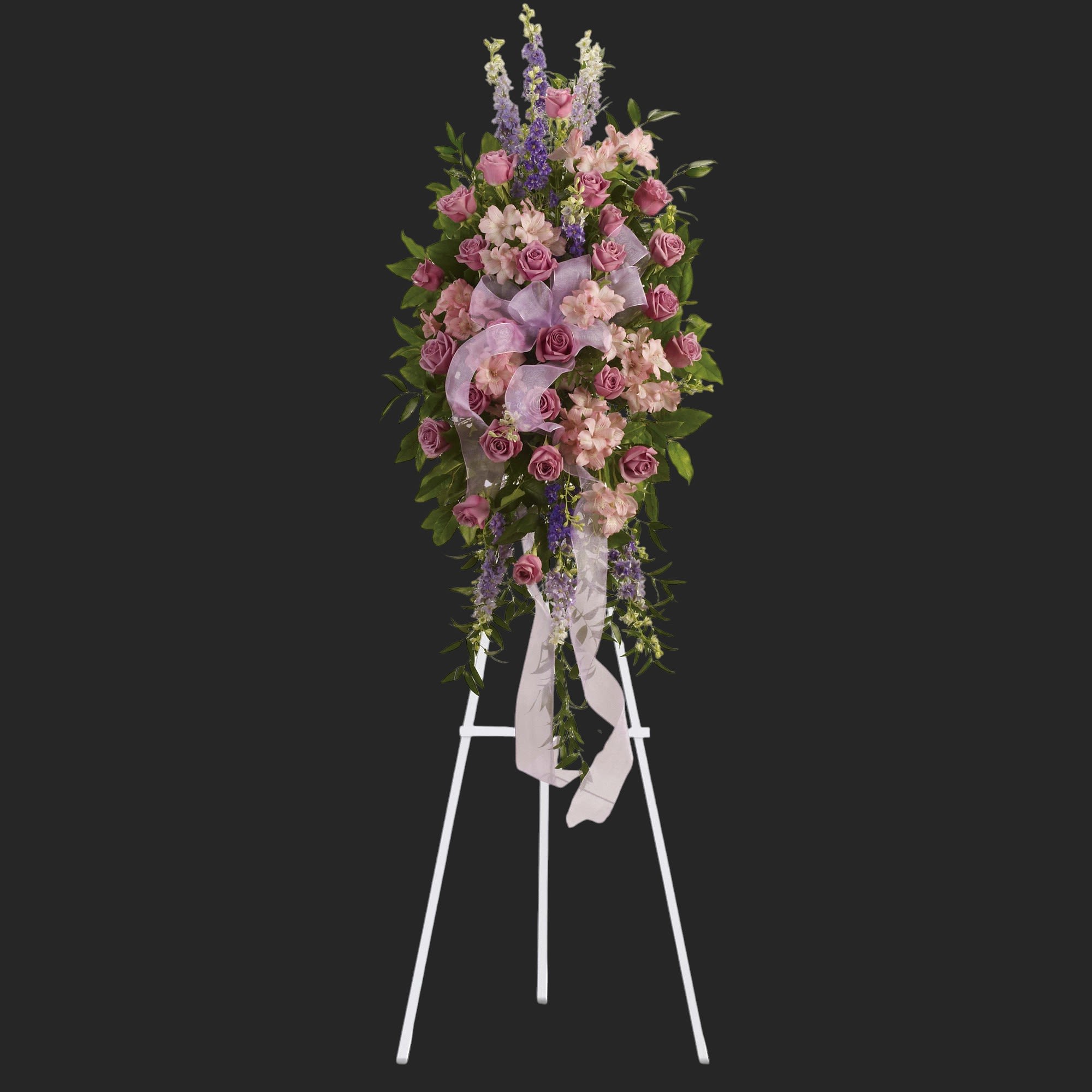 Finest Farewell Spray - Utterly feminine, this spray is an extraordinarily beautiful way to bid farewell to someone who will remain forever in your heart. A bevy of lovely lavender flowers will soothe souls and deliver strength and hope to those in mourning.  