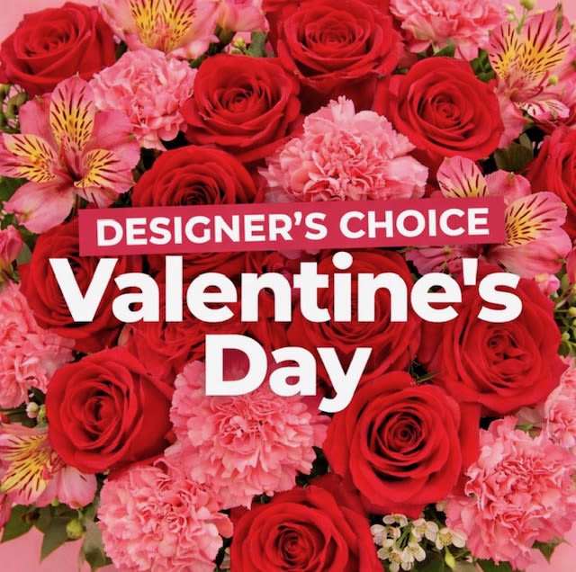 Valentine's Day Designer's Choice! - A gorgeous Valentine's Day themed designers choice with a variety of blooms in pinks, reds, whites, and purples! Please leave us notes for any preferences!  **Holiday Exclusive 