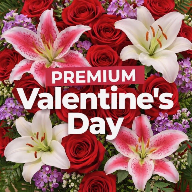 PREMIUM Valentine's Day Designer's Choice! - A fuller, more luxurious Valentine’s-themed arrangement featuring richer blooms, premium flowers, and a larger bouquet than our standard Valentine's Day Designer’s Choice.