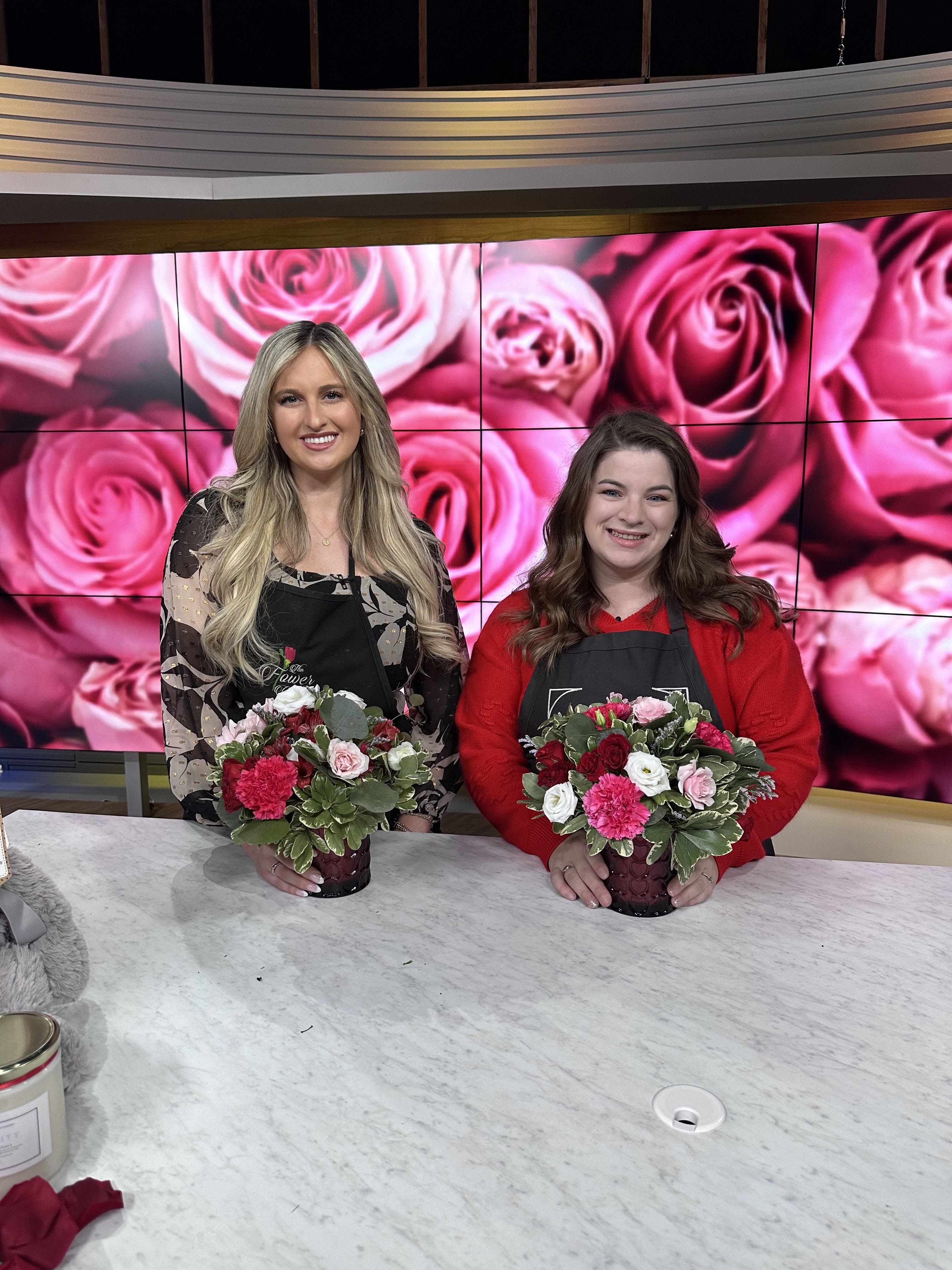 The Palmetto Life Bouquet - As seen on Palmetto Life, a beautiful compact arrangement in a heart vase with spray roses, carnations, lisianthus and other stunning blooms! 