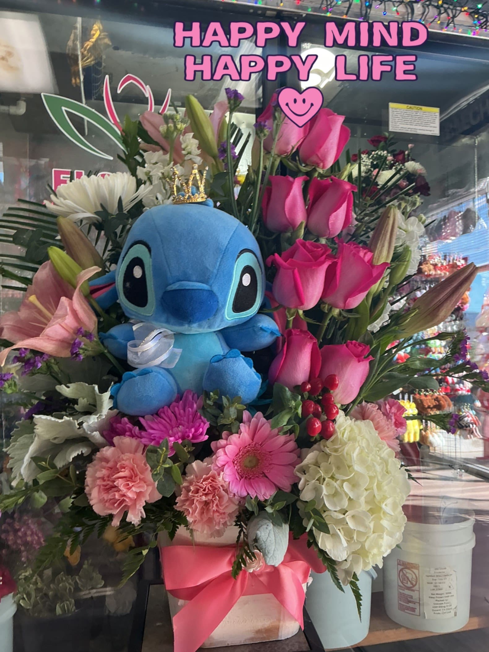 Stitch roses  - A great gift to start your day ,pink roses ,pink carnations ,lilies and much more you can add as you desire , more than welcome any change 