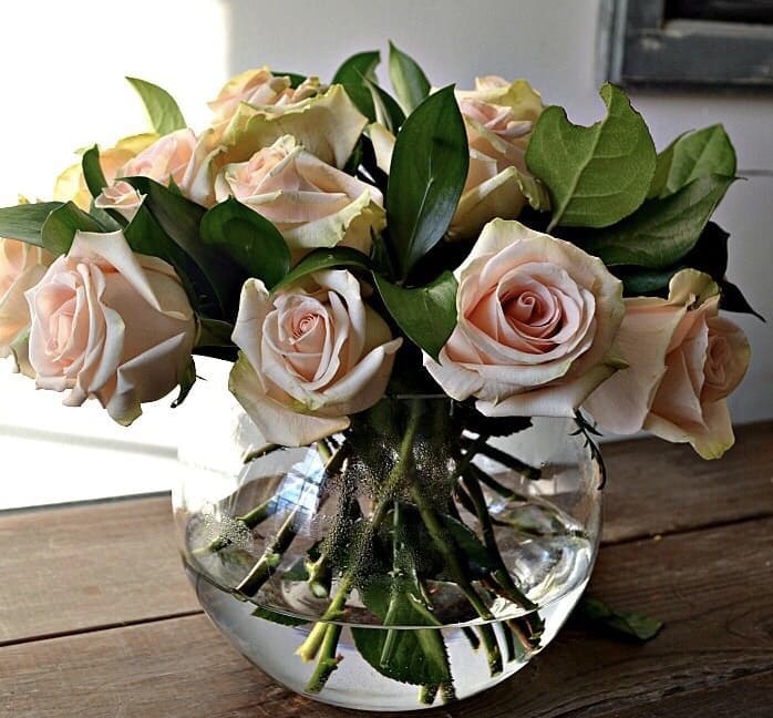 Rosie Posie - 12 roses arranged in a  clear vase. This is available In red, white, pink, yellow, peach, orange, and lavender.Please specify color in special instruction. 