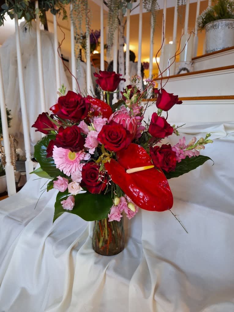 Valentine Tropical Love Bouquet - Wow her with this stunning bouquet of tropical flowers