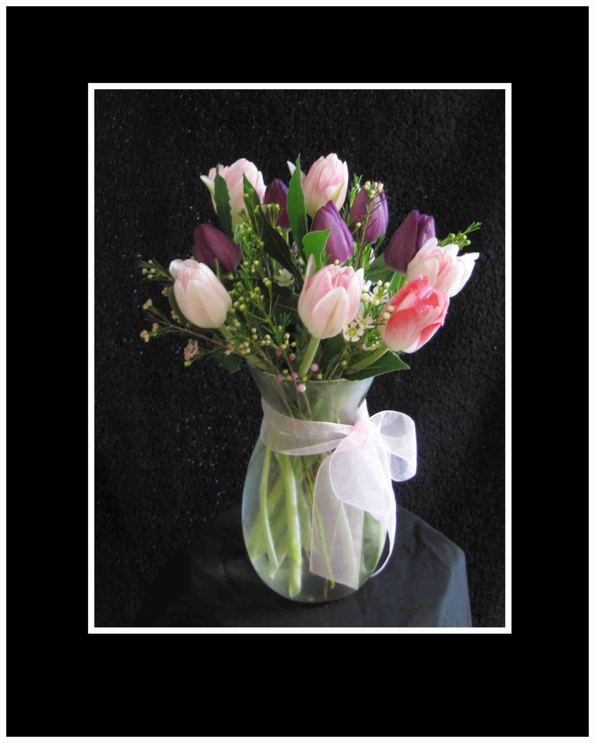 Spring Time Tulips Bouquet - If they love spring, send a Vase of Spring time tulips  Aprox 12" x 10"